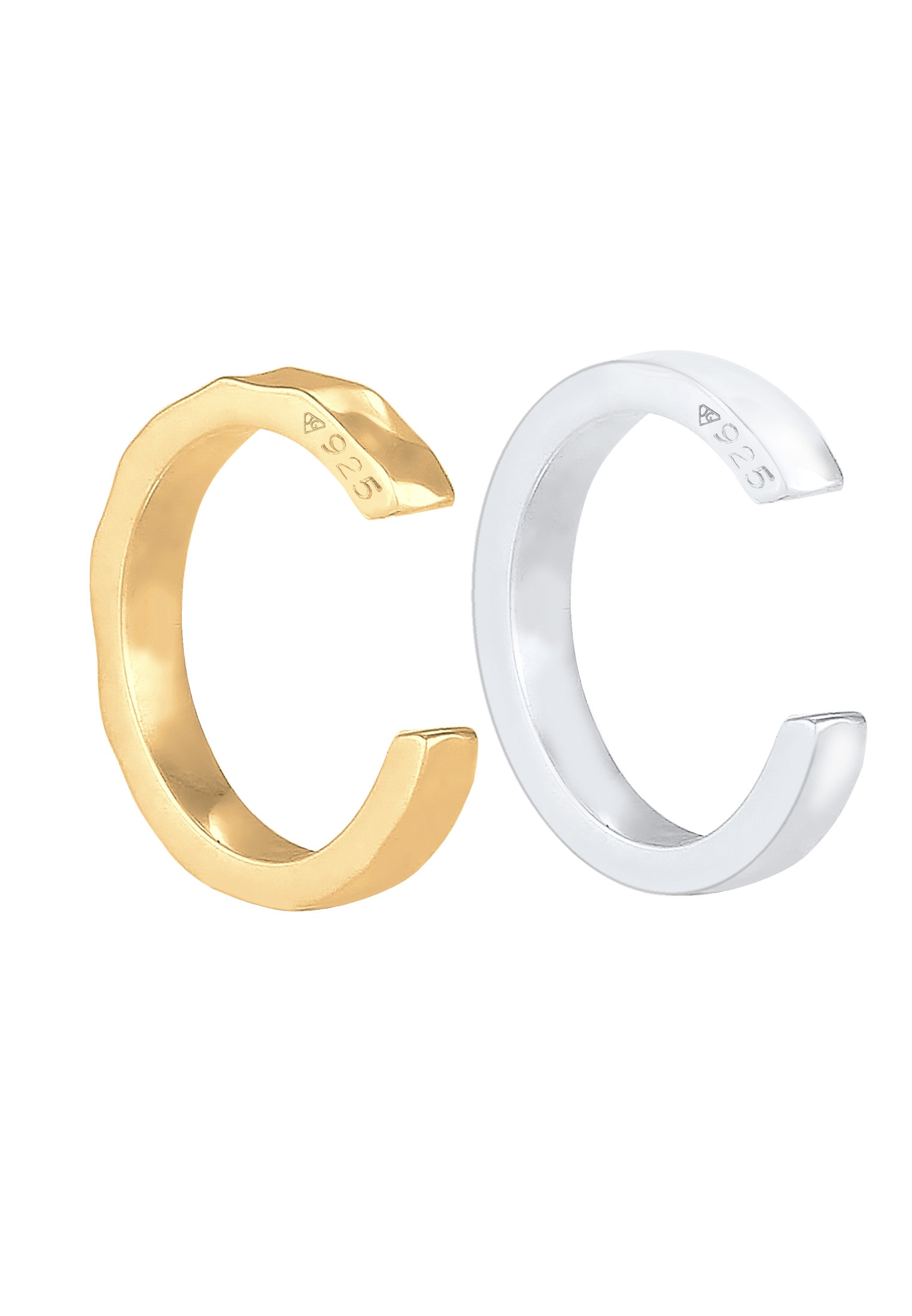 Elli Paar Ohrklemmen »Ohrringe Earcuff Set Organic Look 925 Silber«