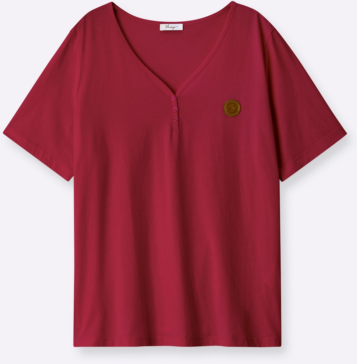 Sheego V-Shirt »Kurzarm-Shirt« 1