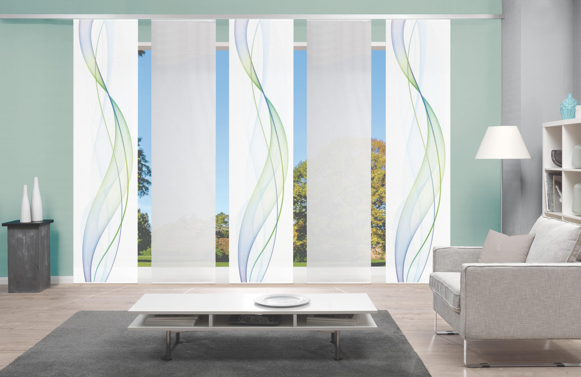 Vision S Schiebegardine »5ER SET HEIGHTS«, HxB: 260x60, Schiebevorhang 5er Set Digitaldruck