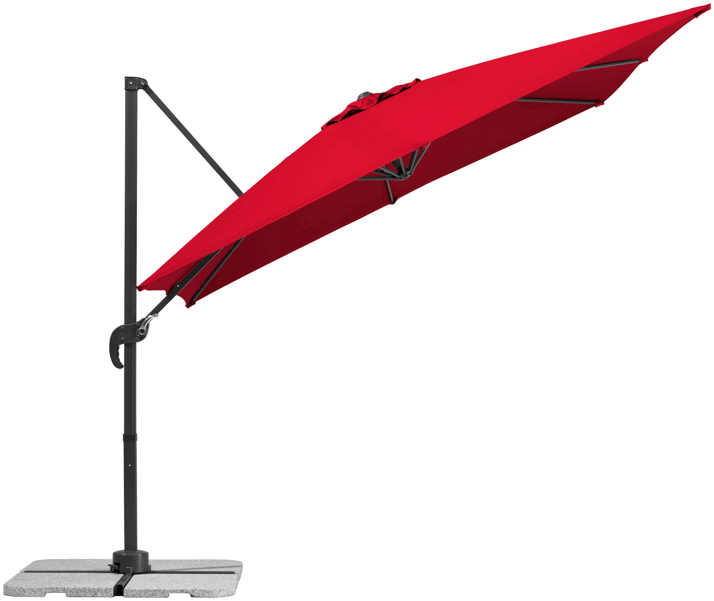 Schneider Schirme Ampelschirm »Rhodos Junior«, rot, quadratisch, ohne Wegeplatten