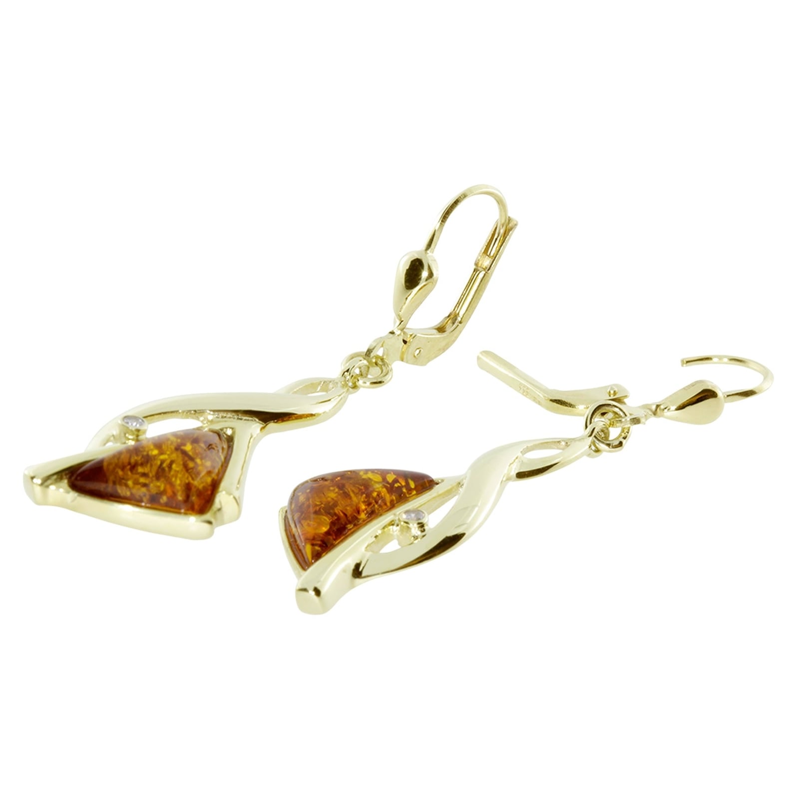 OSTSEE-SCHMUCK Paar Ohrhänger »- Aria - Gold 333/000 - Bernstein/Zirk.«