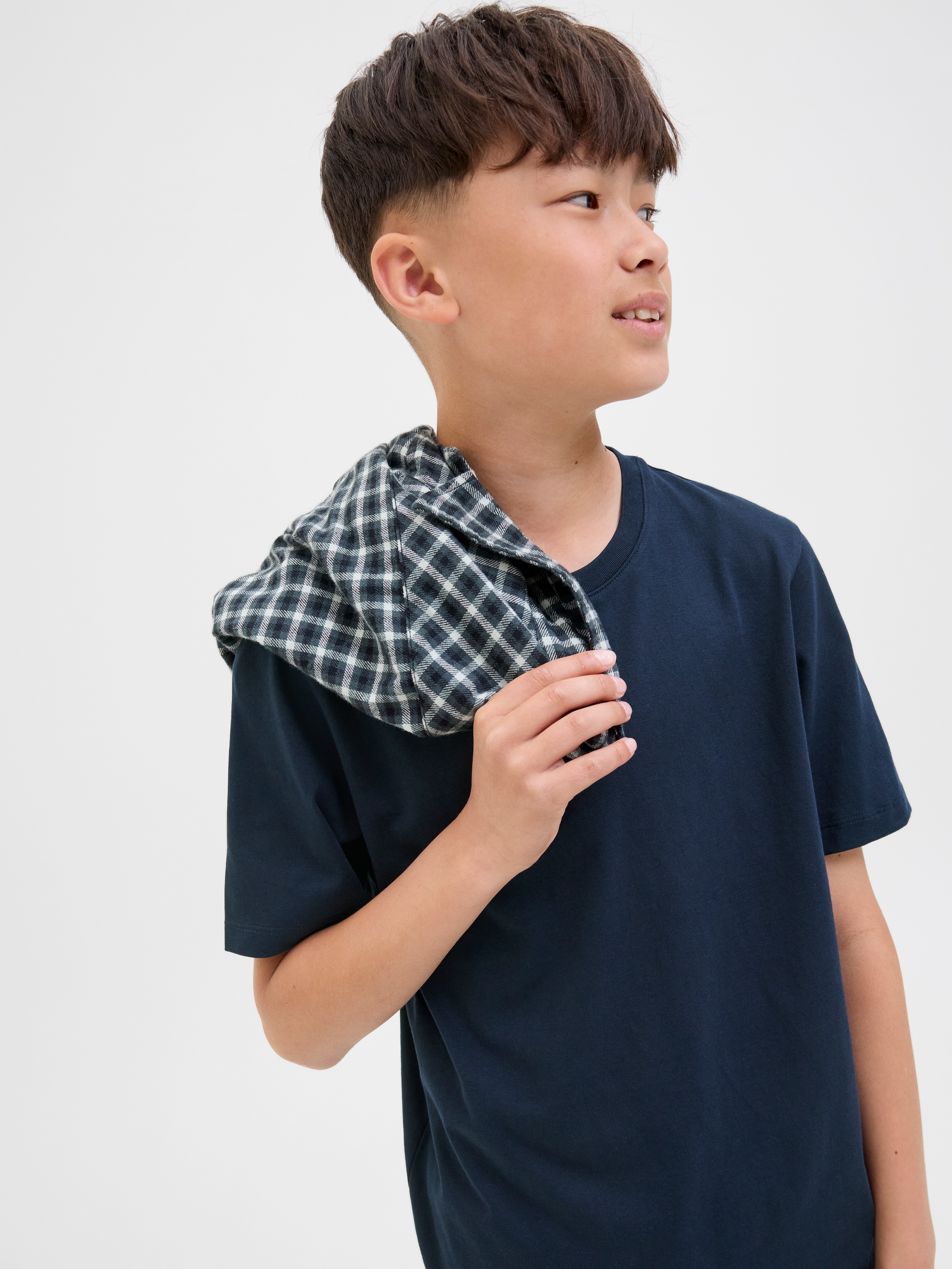 Jack & Jones Junior Rundhalsshirt »JJEORGANIC figurbetont, atmungsaktiv, kombinierbar« unifarben, casual, slim fit, Jersey, Rundhals