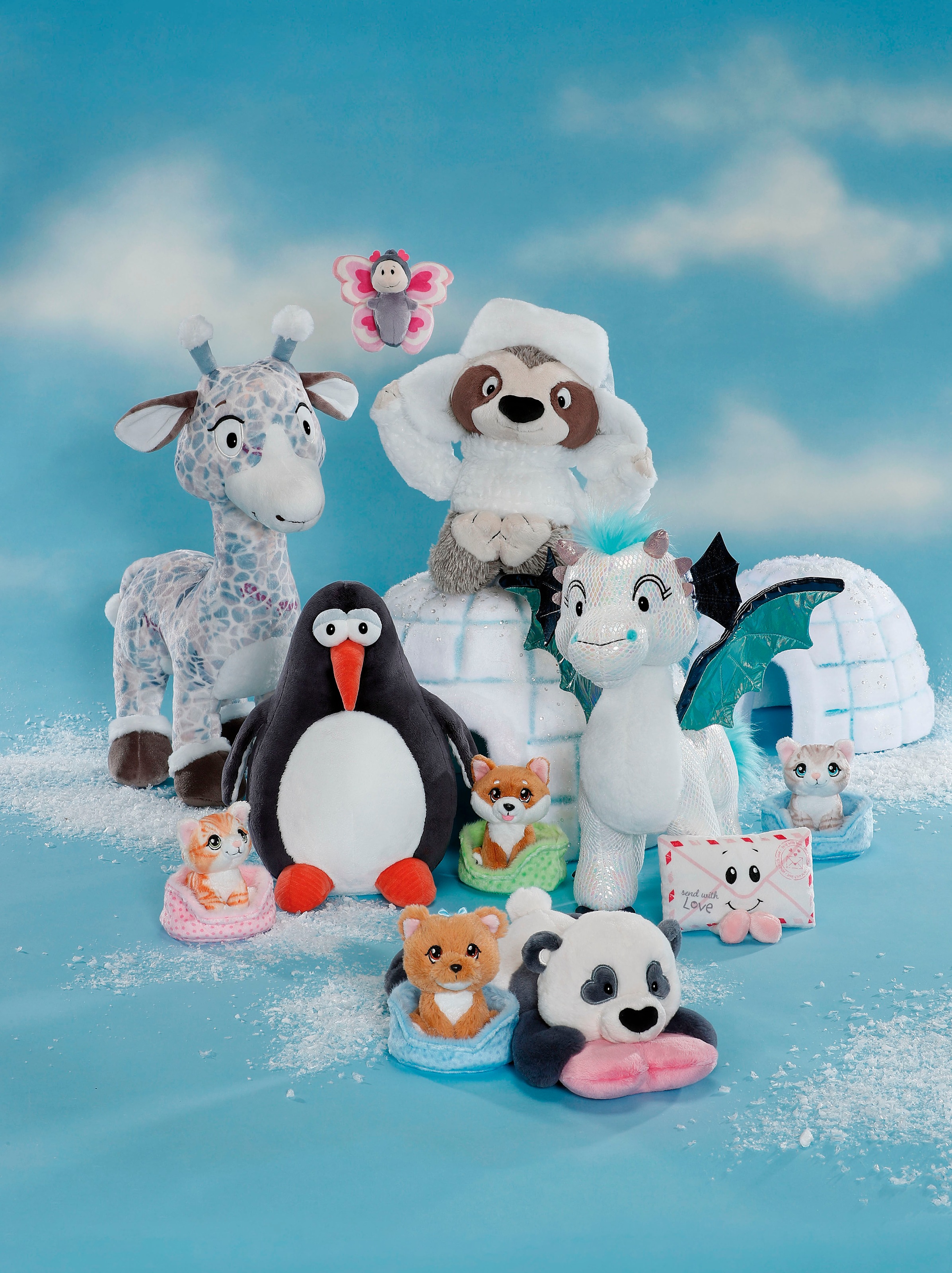 Nici Kuscheltier »Winter, Faultier Izzy Icetumbler mit Mütze, 35 cm schlenkernd«, schlenkernd; enthält recyceltes Material