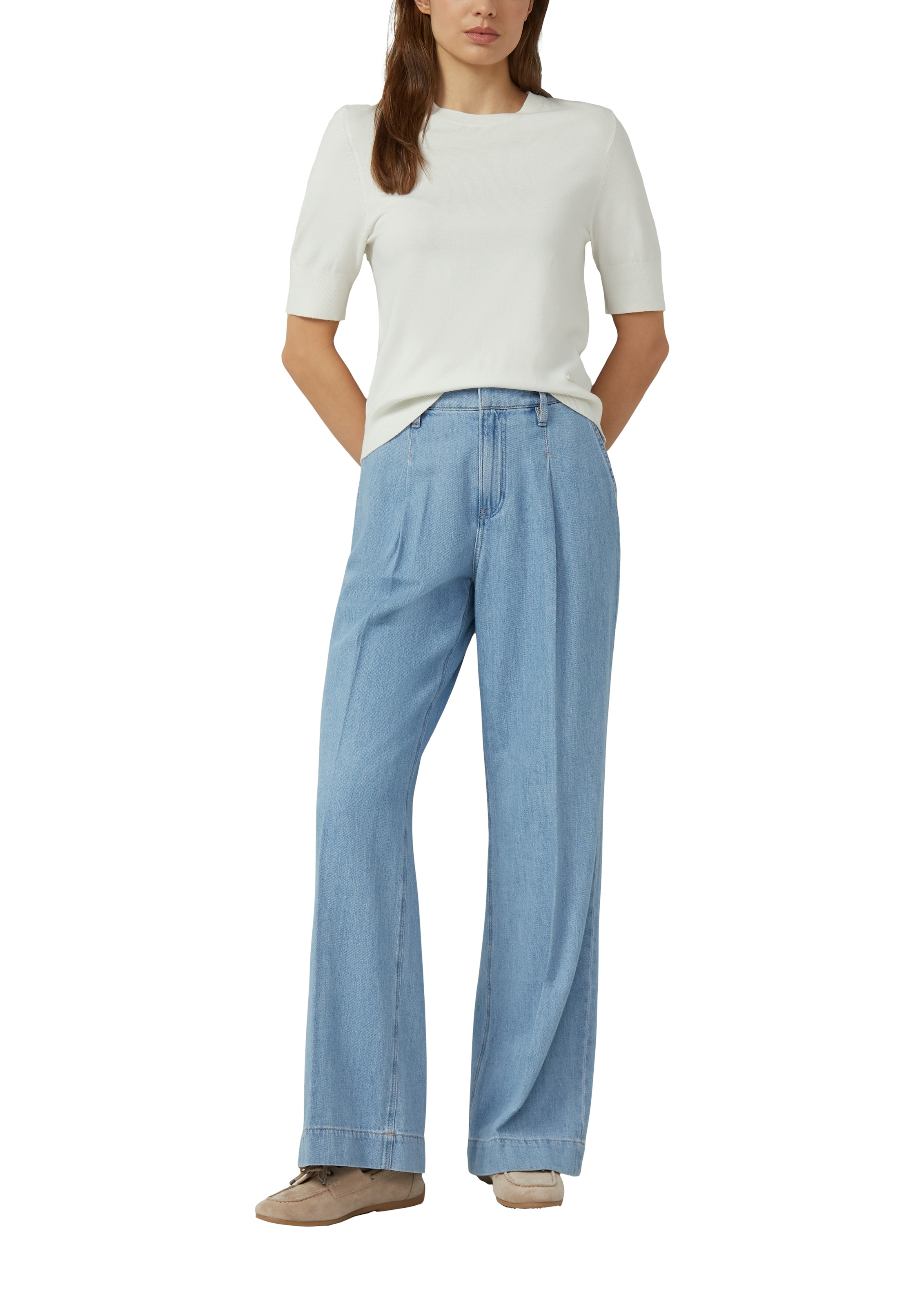 s.Oliver Strickpullover Halbarm-Strick mit Viskose