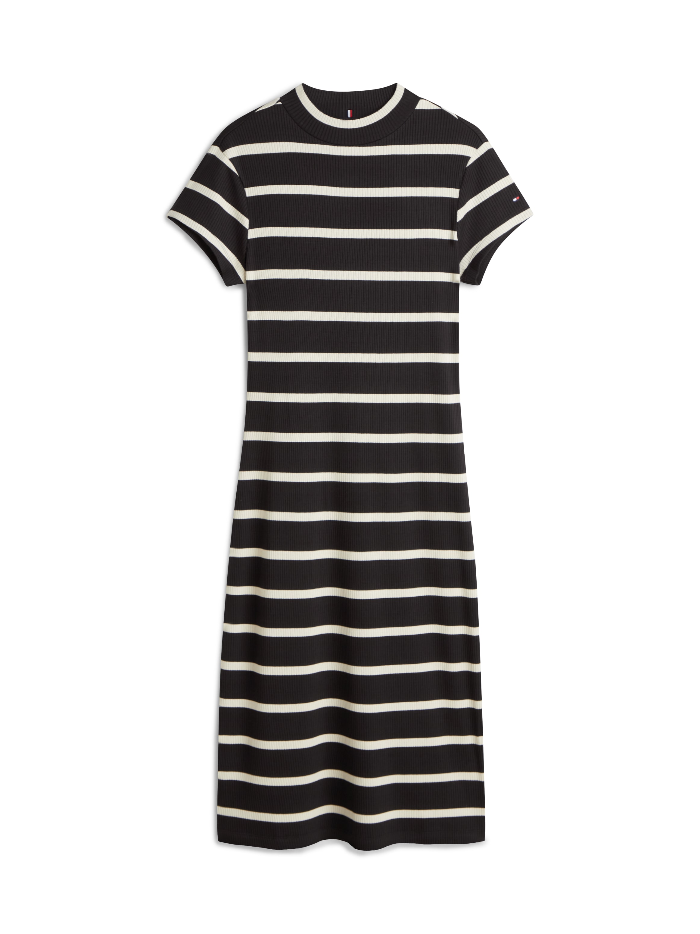 Tommy Hilfiger Jerseykleid »SLIM  5X2 RIB MOCK-NK SS DRS« in gerippter Struktur