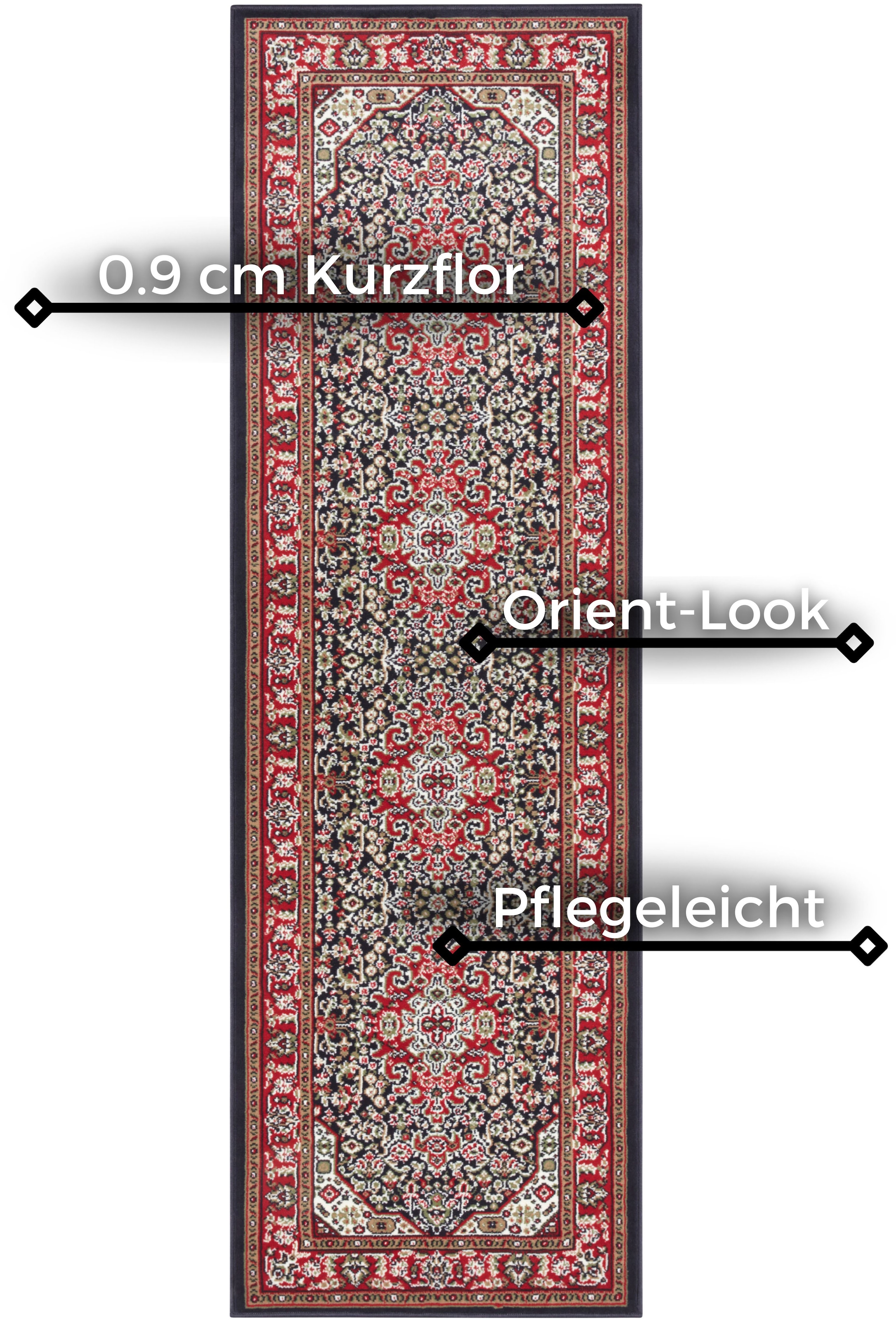 HANSE Home Teppich »Skazar Isfahan«, rechteckig, 9 mm Höhe, Kurzflor, Orient, Läufer, Vintage, Esszimmer, Wohnzimmer, Flur