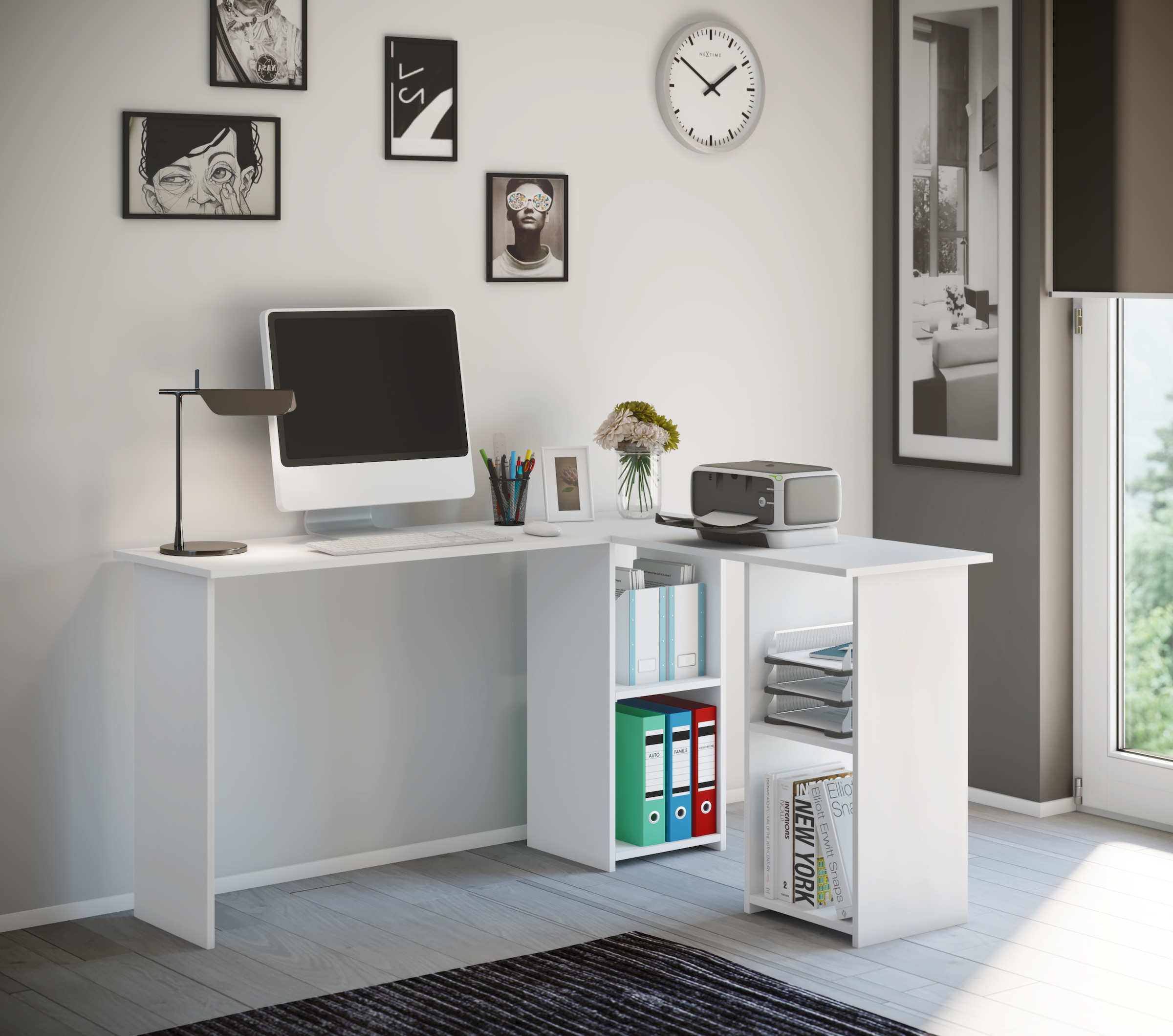 VCM Schreibtisch »Holz Eckschreibtisch Schreibtisch Bürotisch Lusias«
