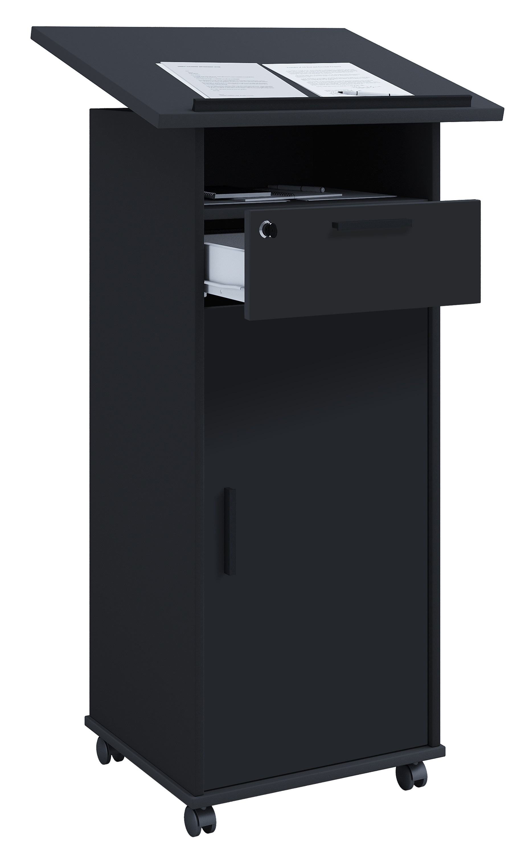 VCM Stehpult »Holz Stehpult Rednerpult Stehtisch Rollen Melta T« 1 Stk. tlg.