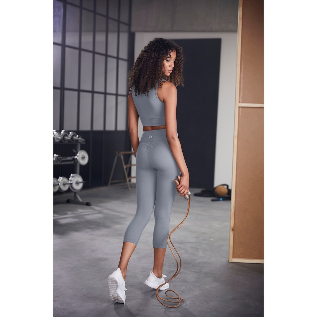 LASCANA ACTIVE Caprileggings »-Sport Capri«, mit kleiner Raffung, Loungewear