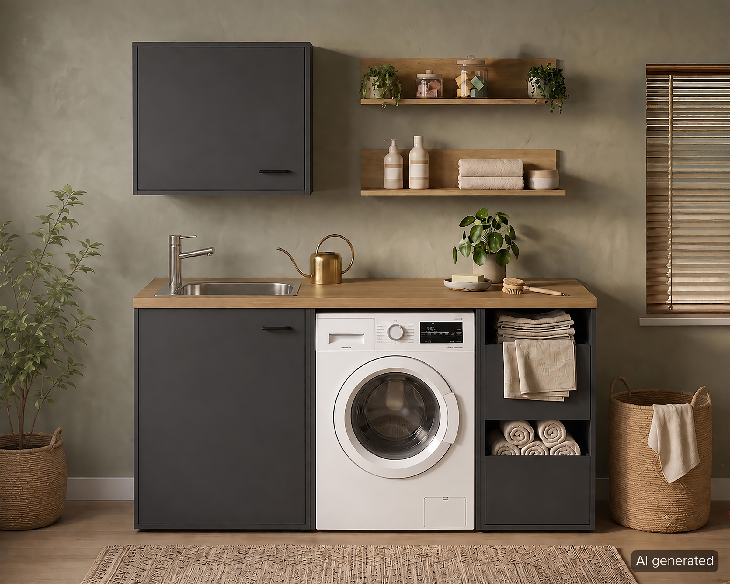 Schildmeyer Spülenschrank »Solea, mit einer Tür und einer Spüle, Breite 57 cm, Made in Germany« 1 Stk. tlg. Unterschrank mit einer Tür und einer Spüle, Made in Germany