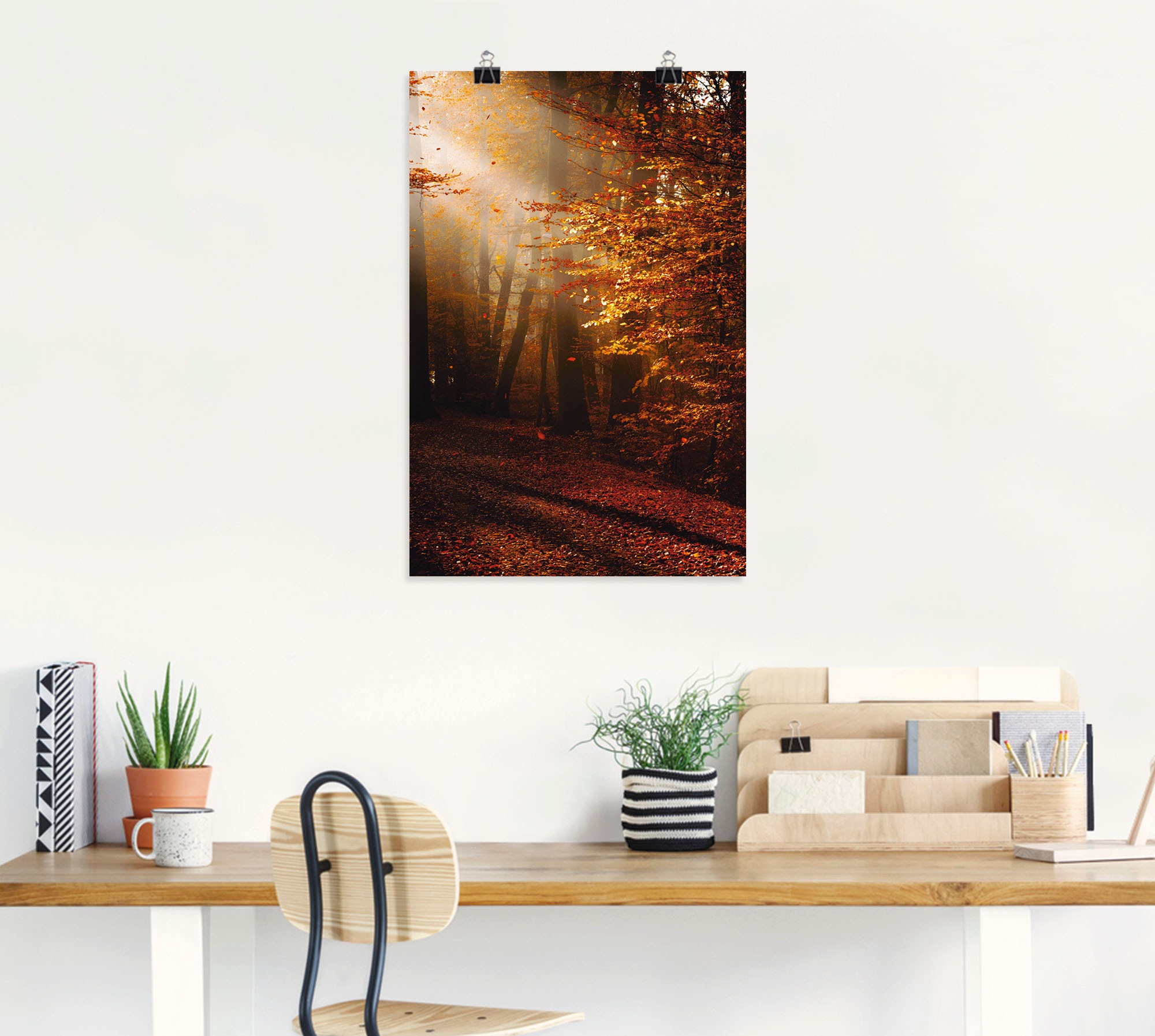 Artland Wandbild »Sonnenaufgang im Herbst«, Wald, (1 St.), als Leinwandbild, Poster in verschied. Größen