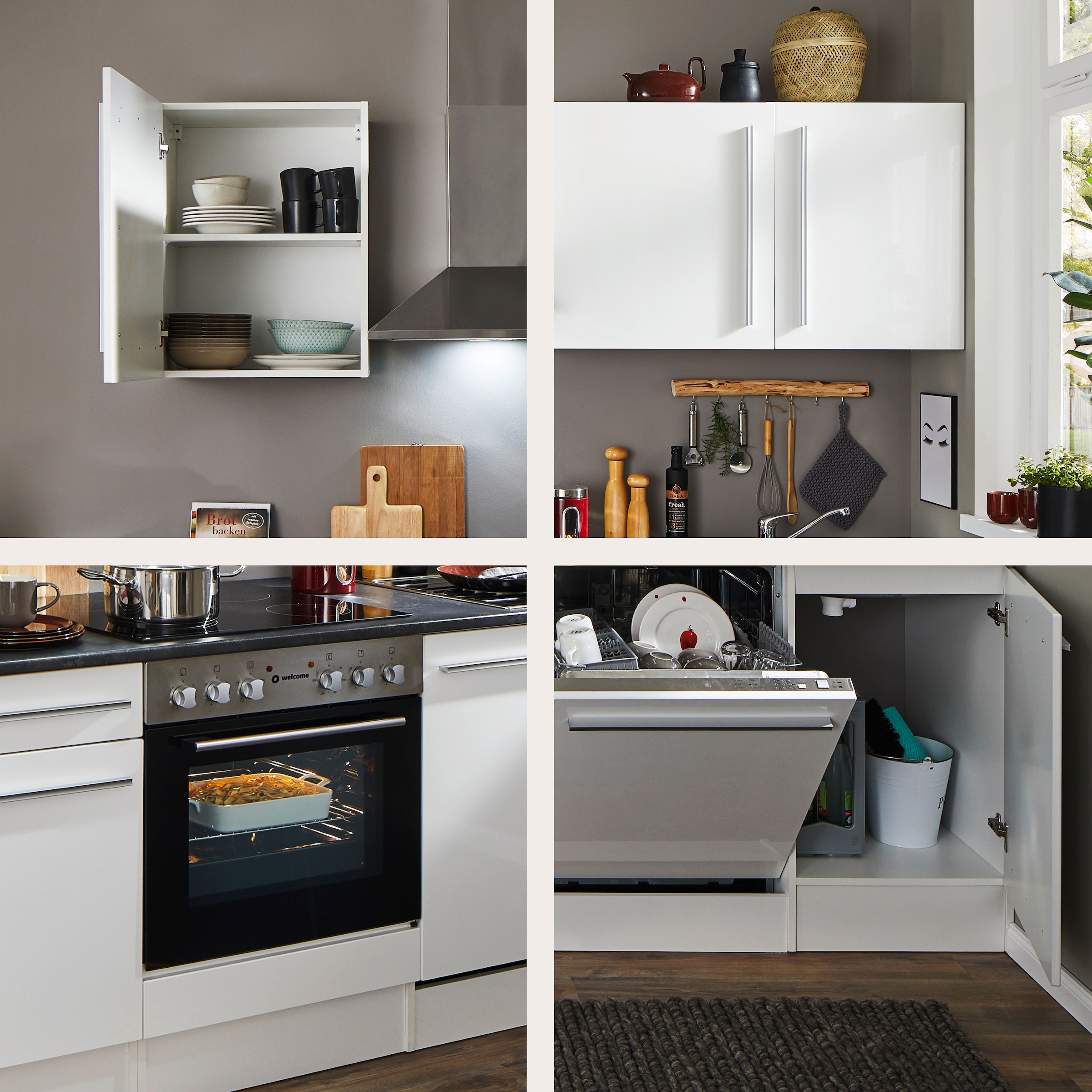 BASIC by Balculina Küchenzeile »Jazz« Breite 220 cm, wahlweise mit E-Geräten