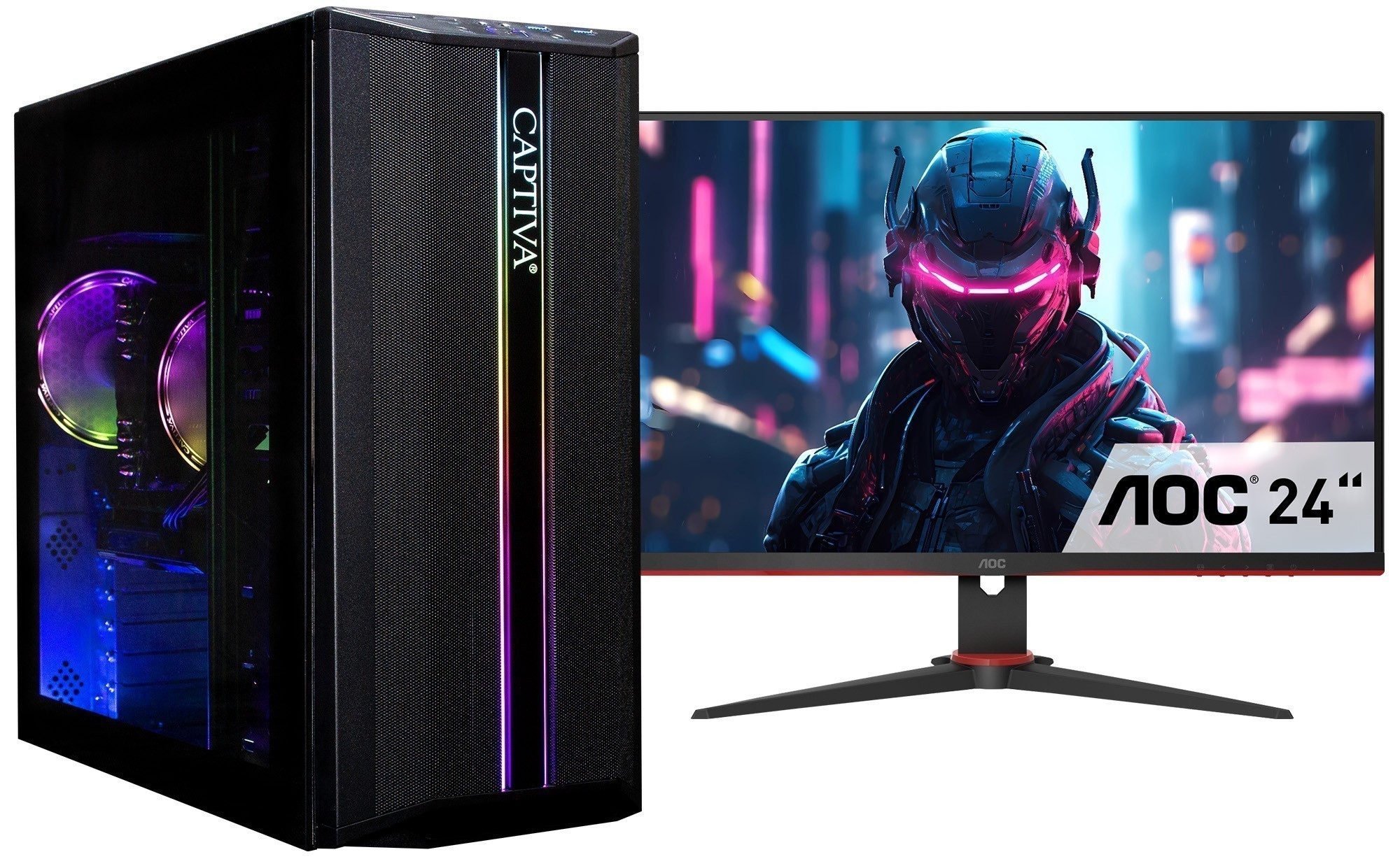 CAPTIVA Gaming-PC-Komplettsystem »Advanced Gaming R82-942 TFT Bundle« 60,50 ″ AMD Ryzen 5 Nvidia 32 GB RAM 1.000 GB SSD