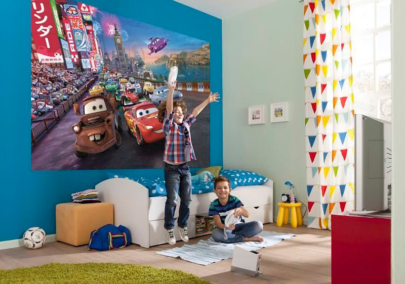 Komar Fototapete »Cars Race - Größe 254 x 184 cm«, bedruckt, Kinderzimmer