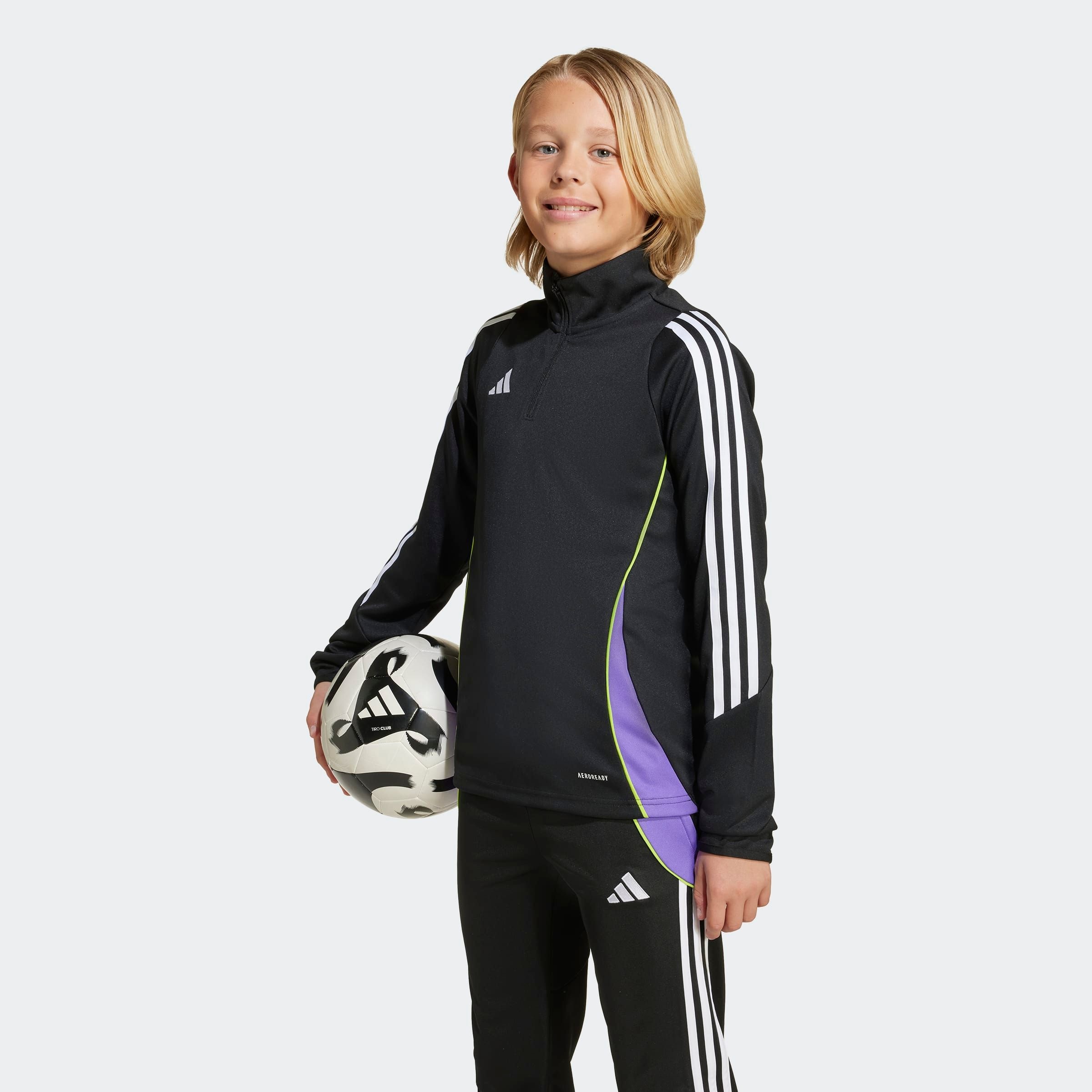 adidas Performance Trainingsshirt »TIRO 24 KIDS TRAININGSOBERTEIL« schmaler Schnitt, mit Reißverschluss, atmungsaktiv