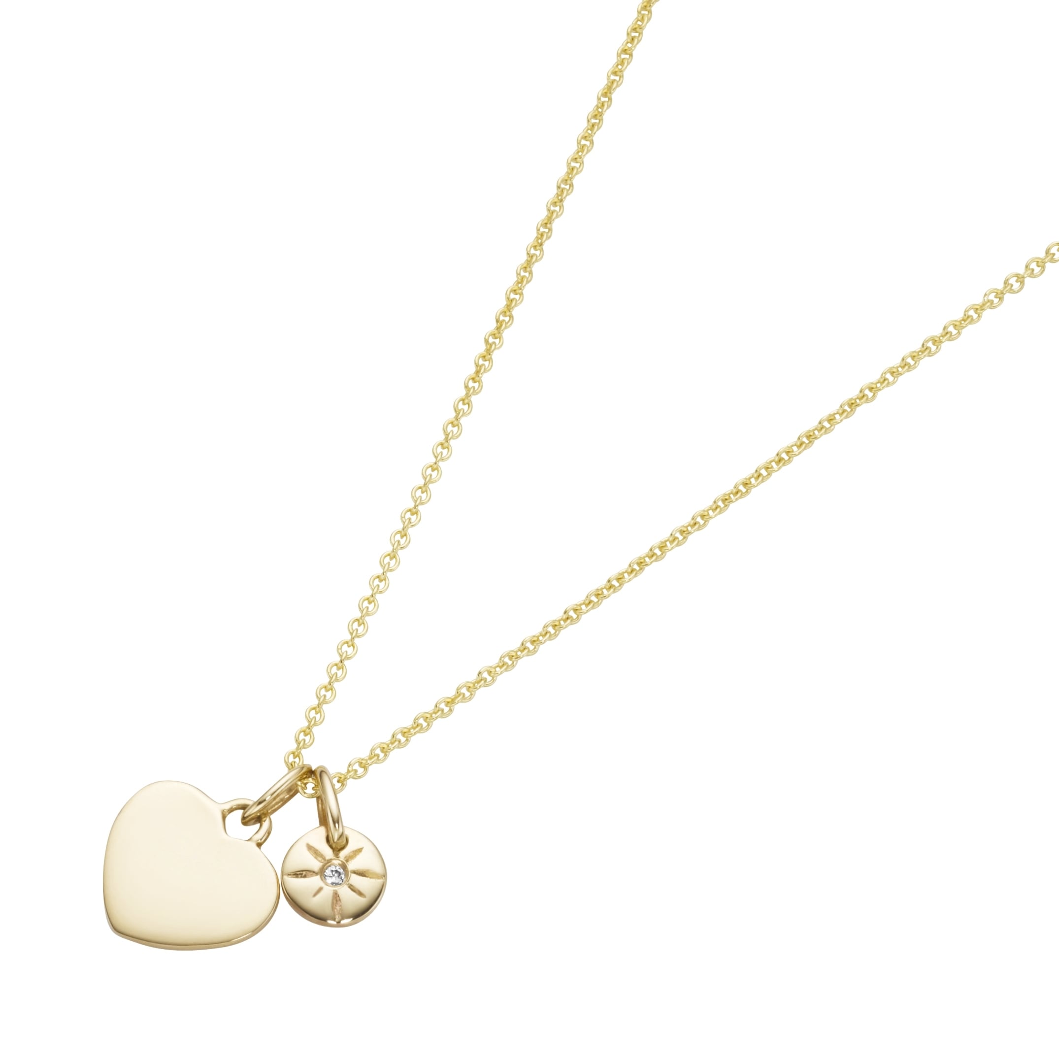 Luigi Merano Goldkette »Kette 2 Anhänger Herz und Brillant Gold 585« online  bei OTTO