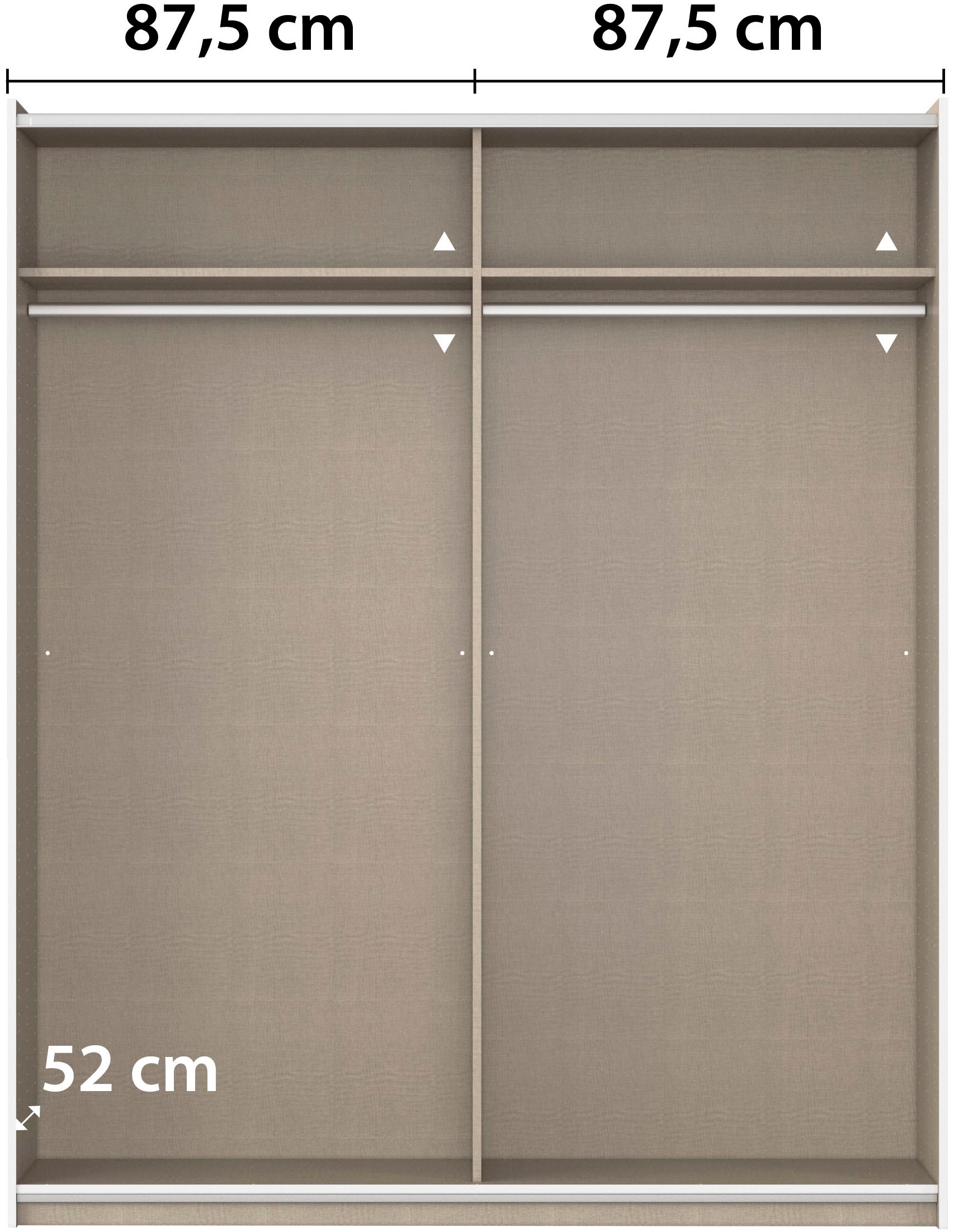 rauch Schwebetürenschrank »Kleiderschrank Schrank Garderobe TOPSELLER ASTANA« 3 Ausstattungen BASIC/CLASSIC/PREMIUM (inkl. SOFT-CLOSE-FUNKTION),  mit 3 Spiegelelementen, Metallgriffleisten alufarbig MADE IN GERMANY