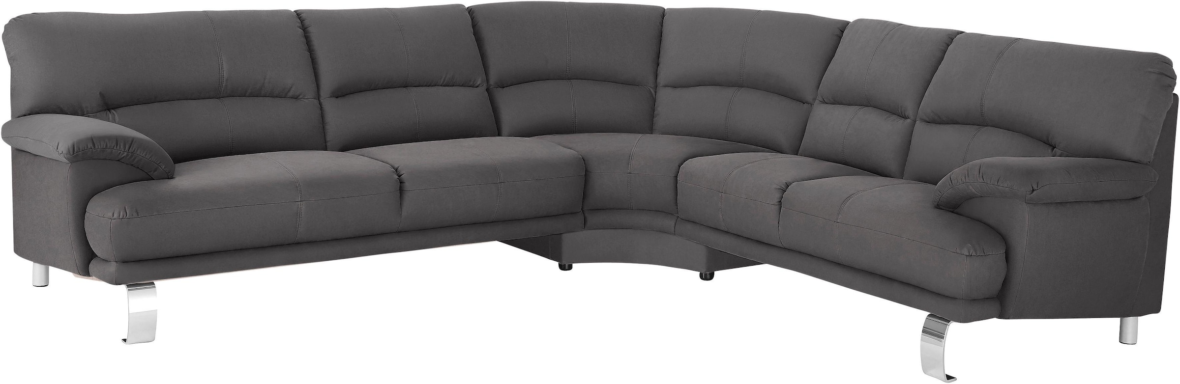 TRENDMANUFAKTUR Ecksofa »Cecilia II, in italienischen Design, bequem, hoher Sitzkomfort, L-Form« extrabreite Armlehnen für noch mehr Sitzkomfort