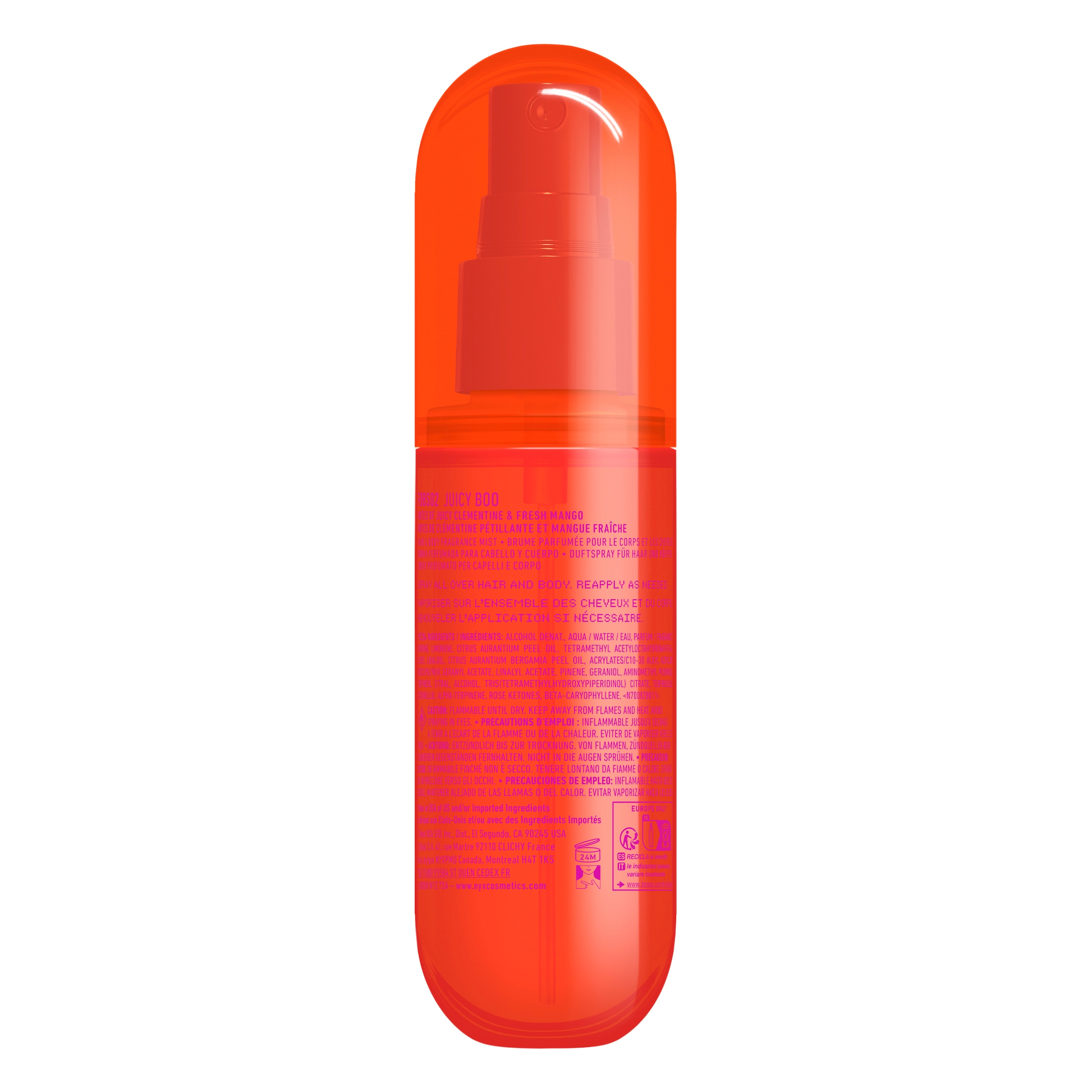 NYX PROFESSIONAL MAKEUP Bodyspray »JUICY BOO HAIR & BODY MSIT« duftet nach Clementine & Mango