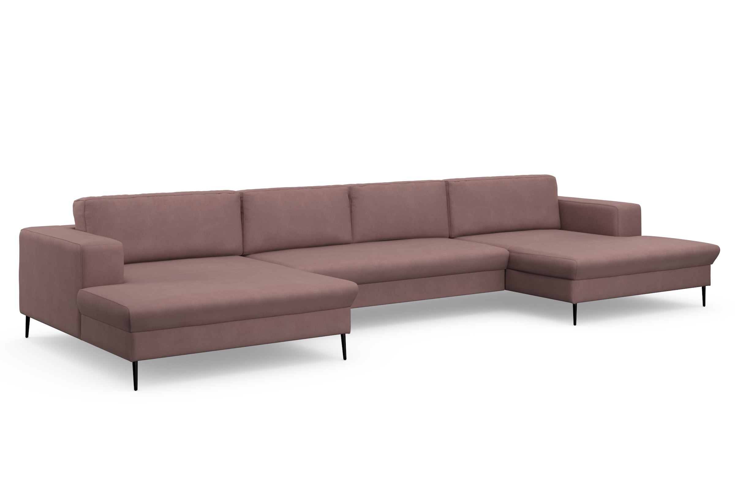 DOMO collection Wohnlandschaft »Modica U-Form«, XXL, in moderner Optik mit, 2 großzügigen Recamieren, auch in Cord