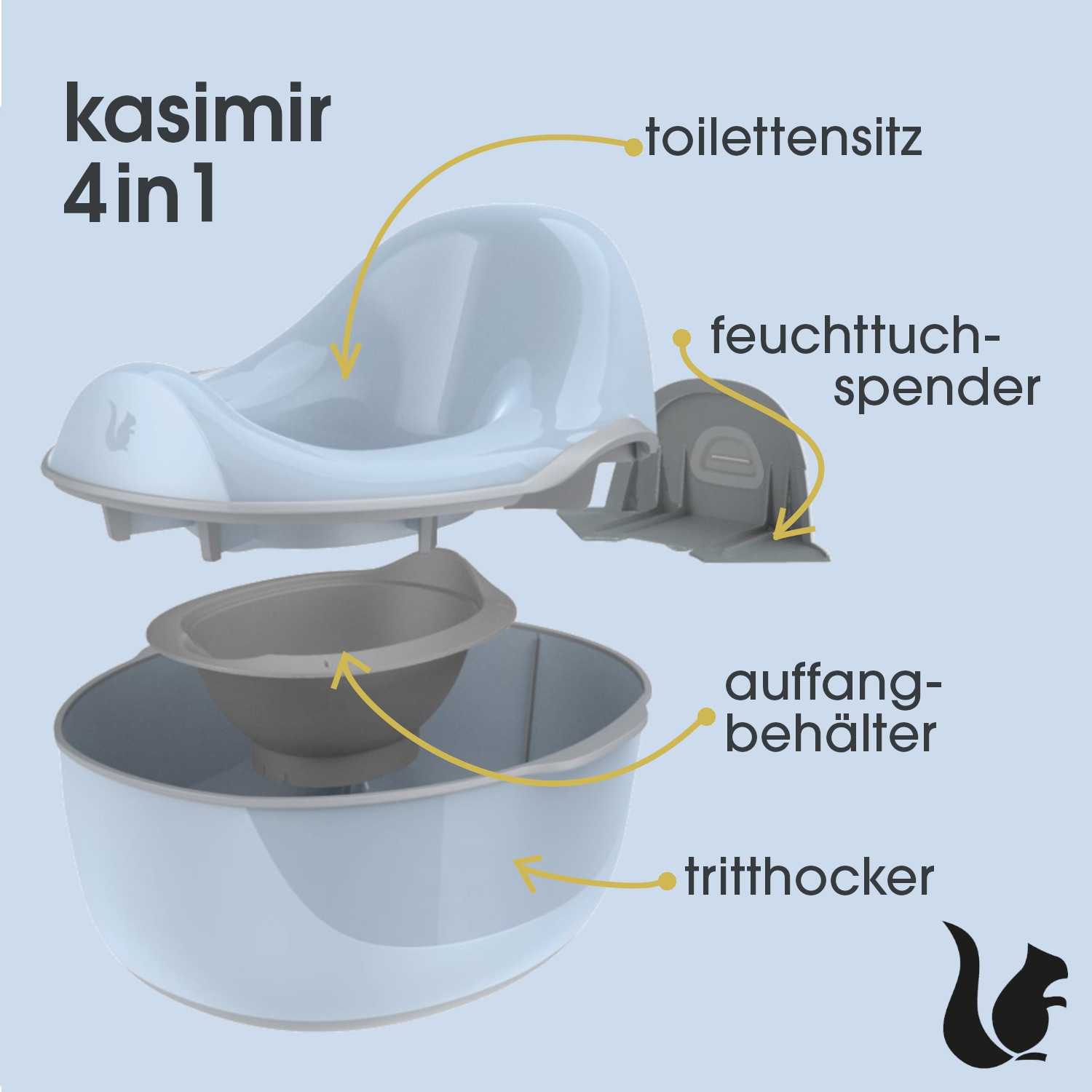 keeeper Toilettentrainer »kasimir babytopf deluxe 4in1, cloudy blue«, Made in Europe, FSC® - schützt Wald - weltweit