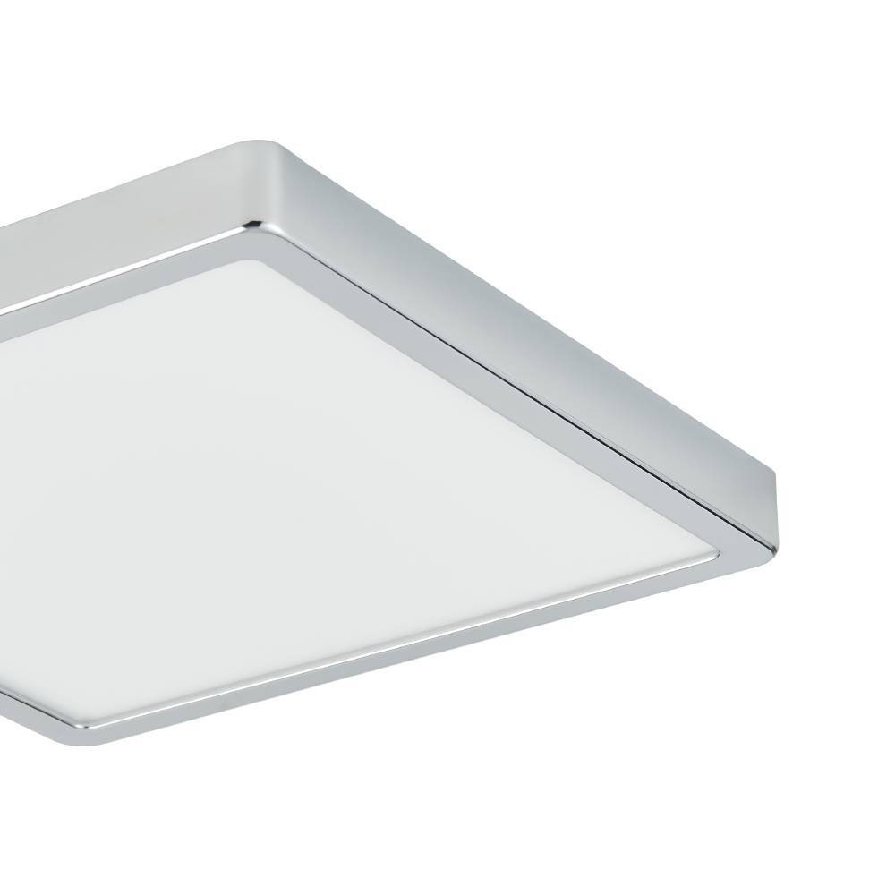 EGLO Deckenleuchte »FUEVA 5 Deckenlampe, chrom, IP44, geringe Aufbauhöhe, 20 Watt, Quadrat«, Leuchtmittel LED-Modul | LED fest integriert, Aufbauleuchte, Badezimmer, Bad-Deckenlampe, modern, 28,5x28,5x2,8cm