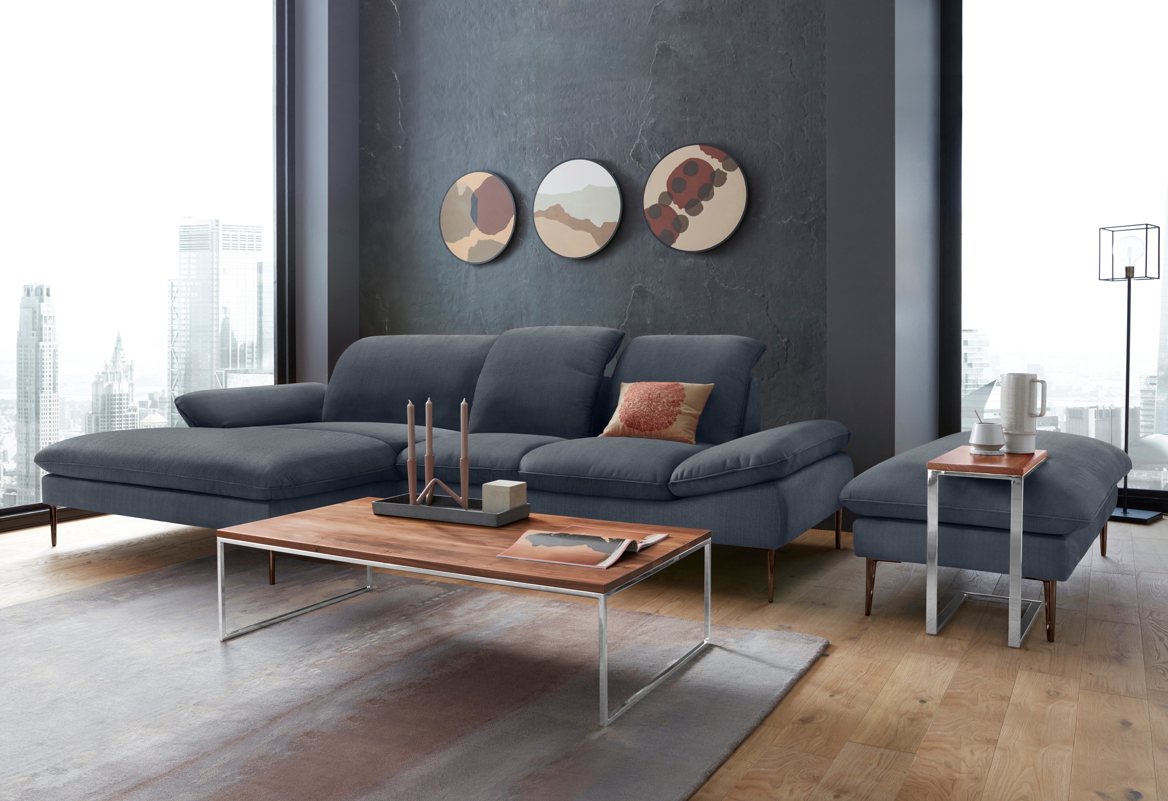 W.SCHILLIG Hocker »enjoy&MORE«, Füße bronze pulverbeschichtet, Breite 151 cm