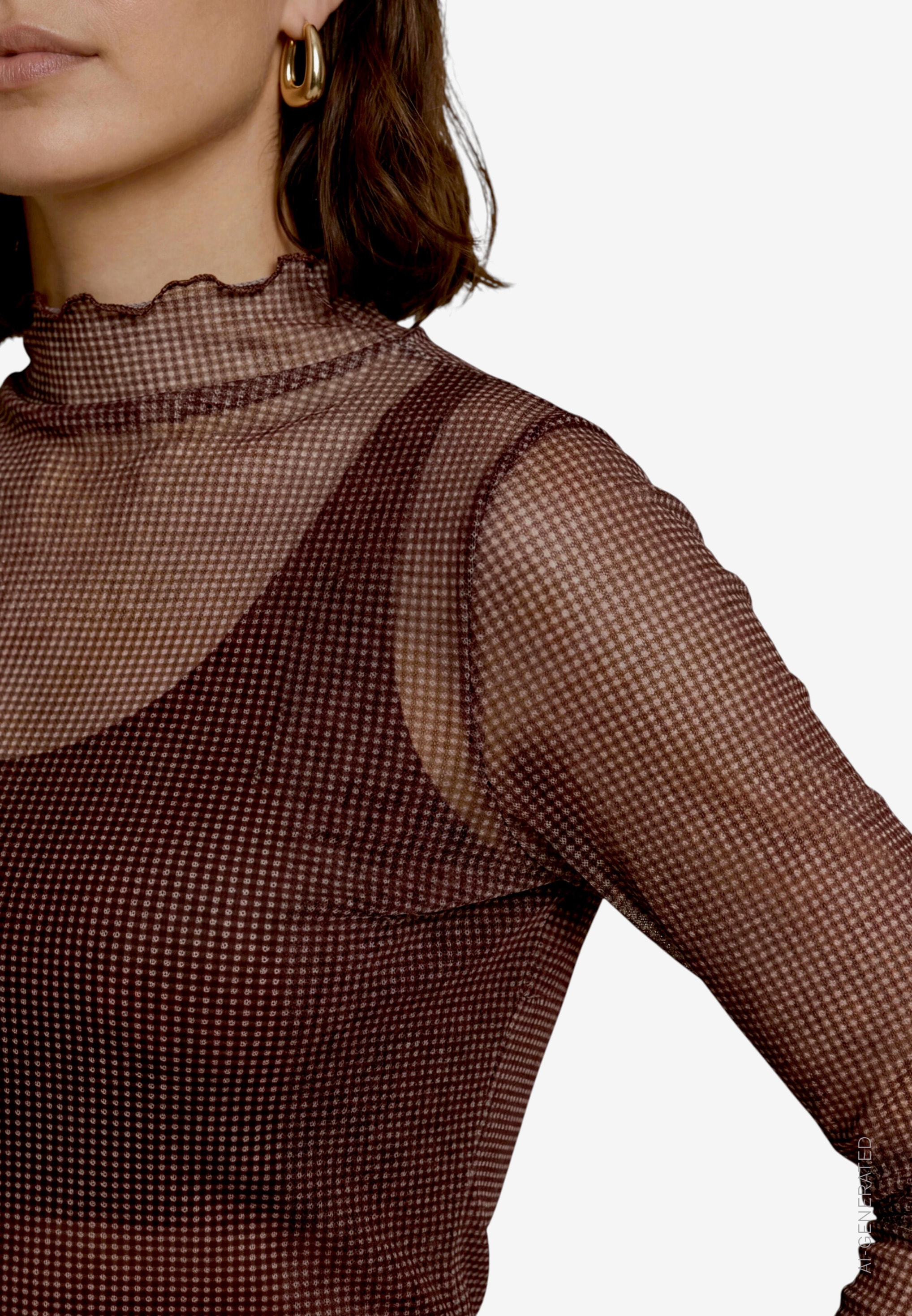 Zero Langarmshirt mit Muster / Transparenter Look