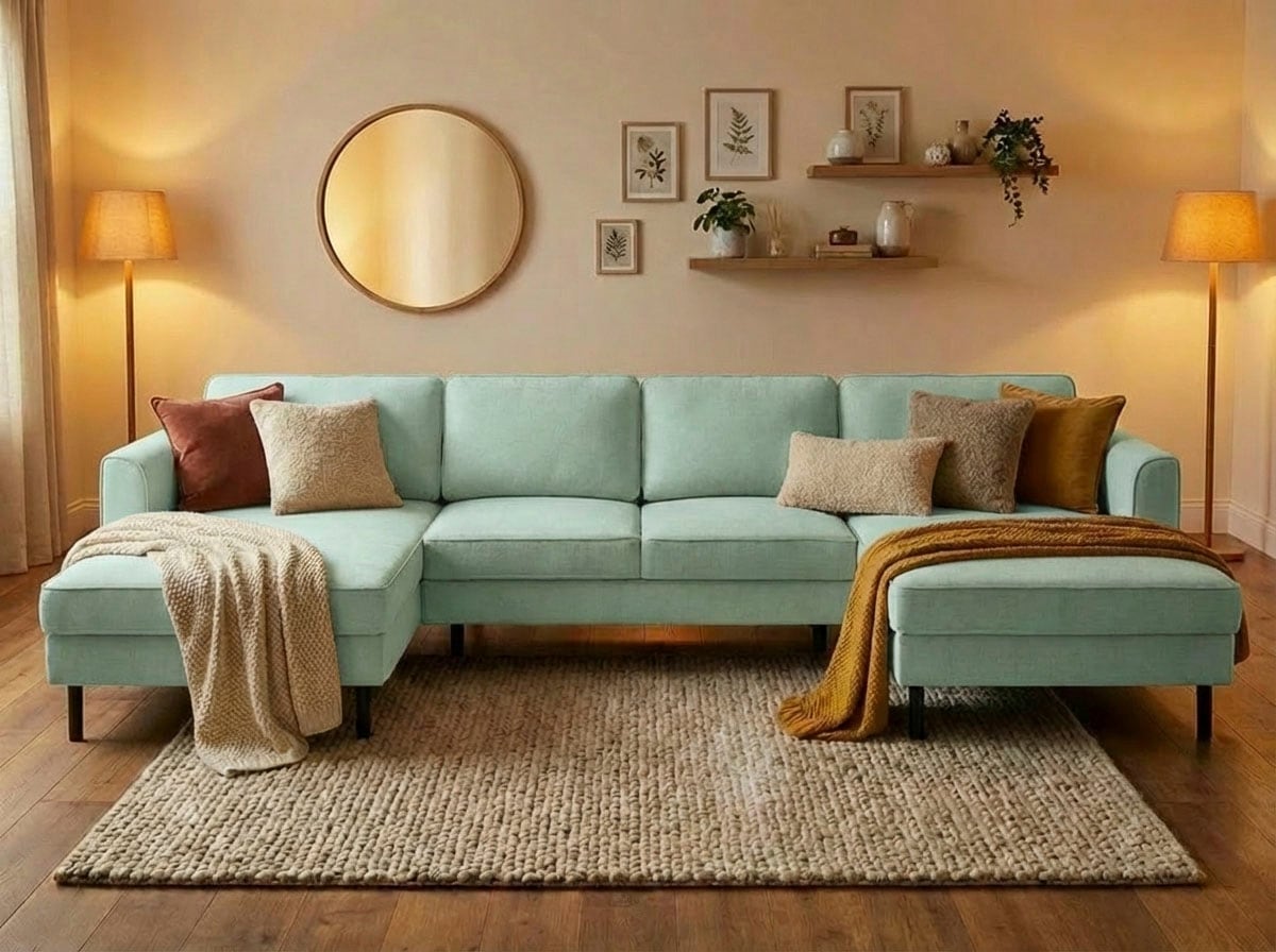 Home affaire Wohnlandschaft »Booster II, whlw. mit Schlaffunktion & Bettkasten, Fuß schwarz« Sofa in U-Form, Breite 305 cm, in Cord oder Struktur LEO o. LINO