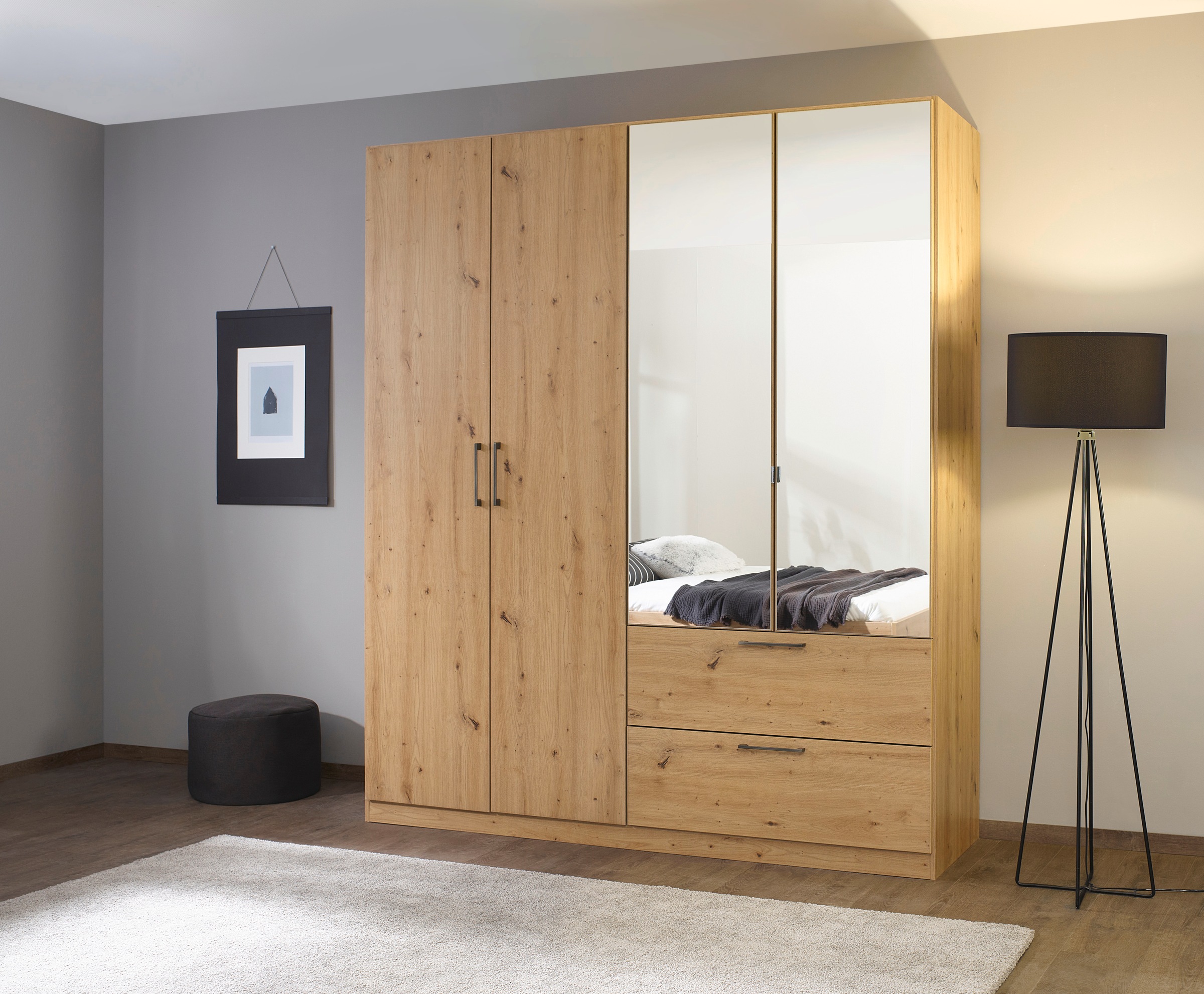 INOSIGN BY RAUCH Schlafzimmer-Set »Komplettschlafzimmer Schlafzimmer Challenger (Set 4-teilig)«, Schrank 2 Breiten, Bett 3 Breiten, 2 Nachttische MADE IN GERMANY