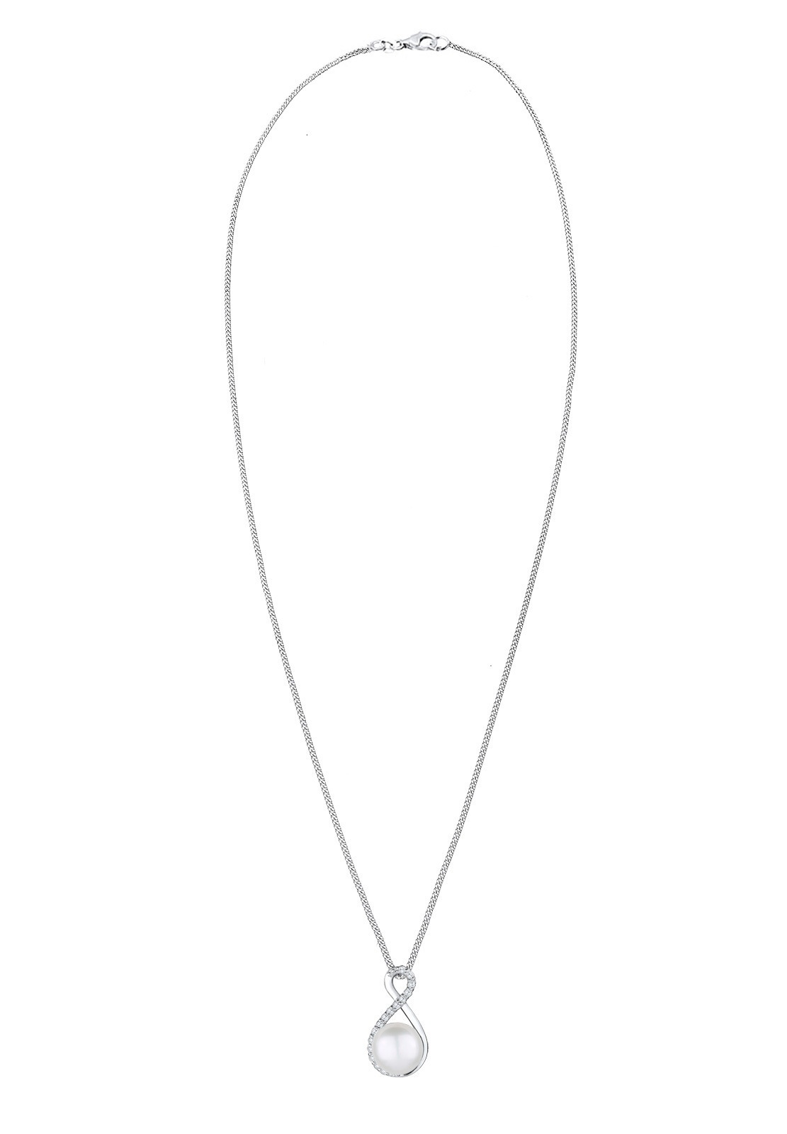 Elli Premium Silberkette »Halskette Infinity Zirkonia Weiß 925 Sterling Silber«