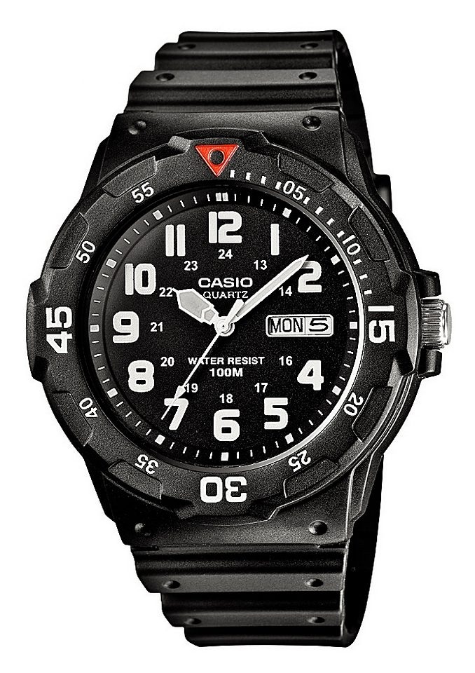 Quarzuhr »MRW-200H-1BVEG«, Armbanduhr, Herrenuhr, Neo-Display, Datum, bis 10 bar...