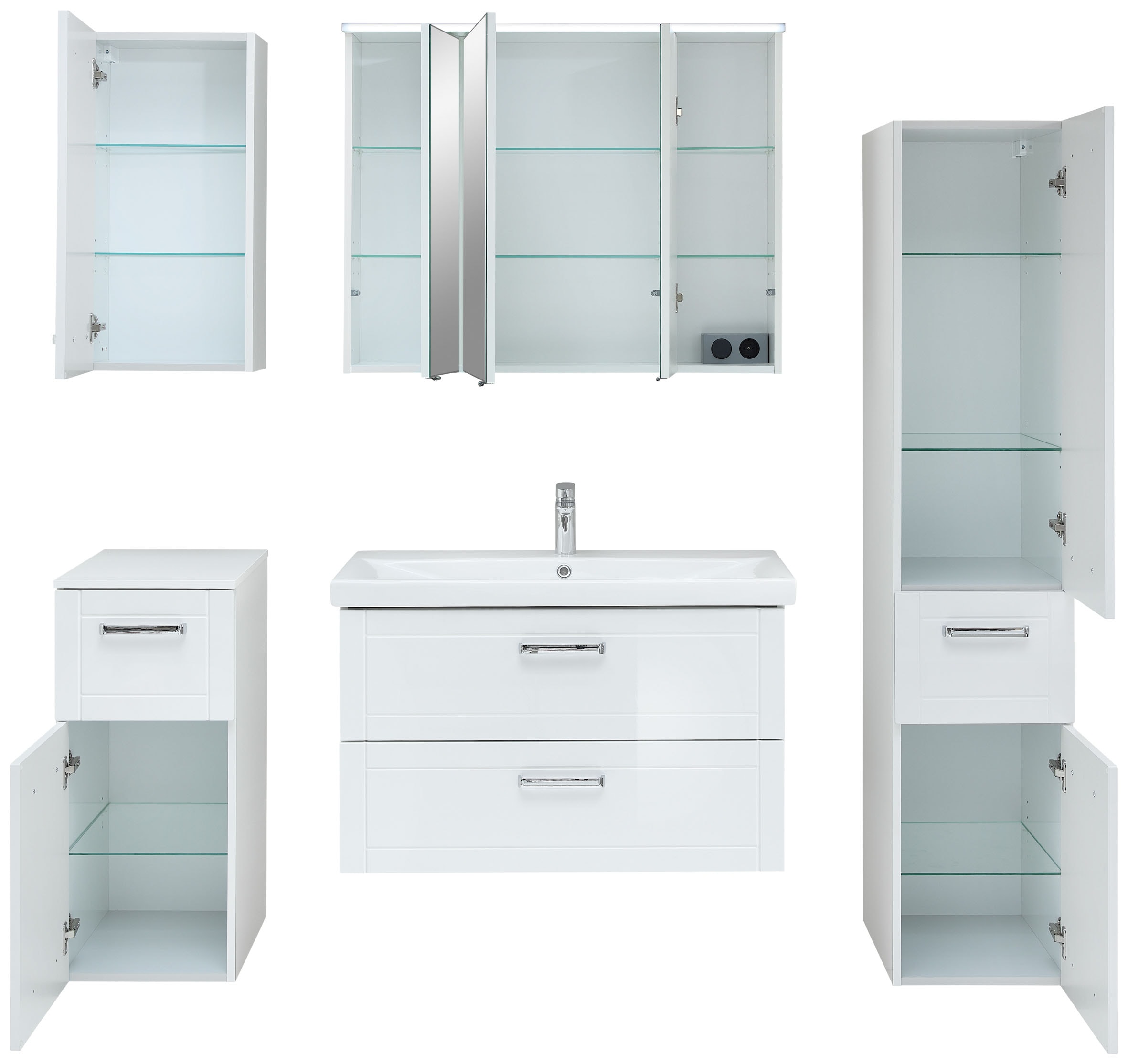 Saphir Badmöbel-Set »Serie 3007, 6-teilig, mit Türdämpfer« 6 Stk. tlg.
