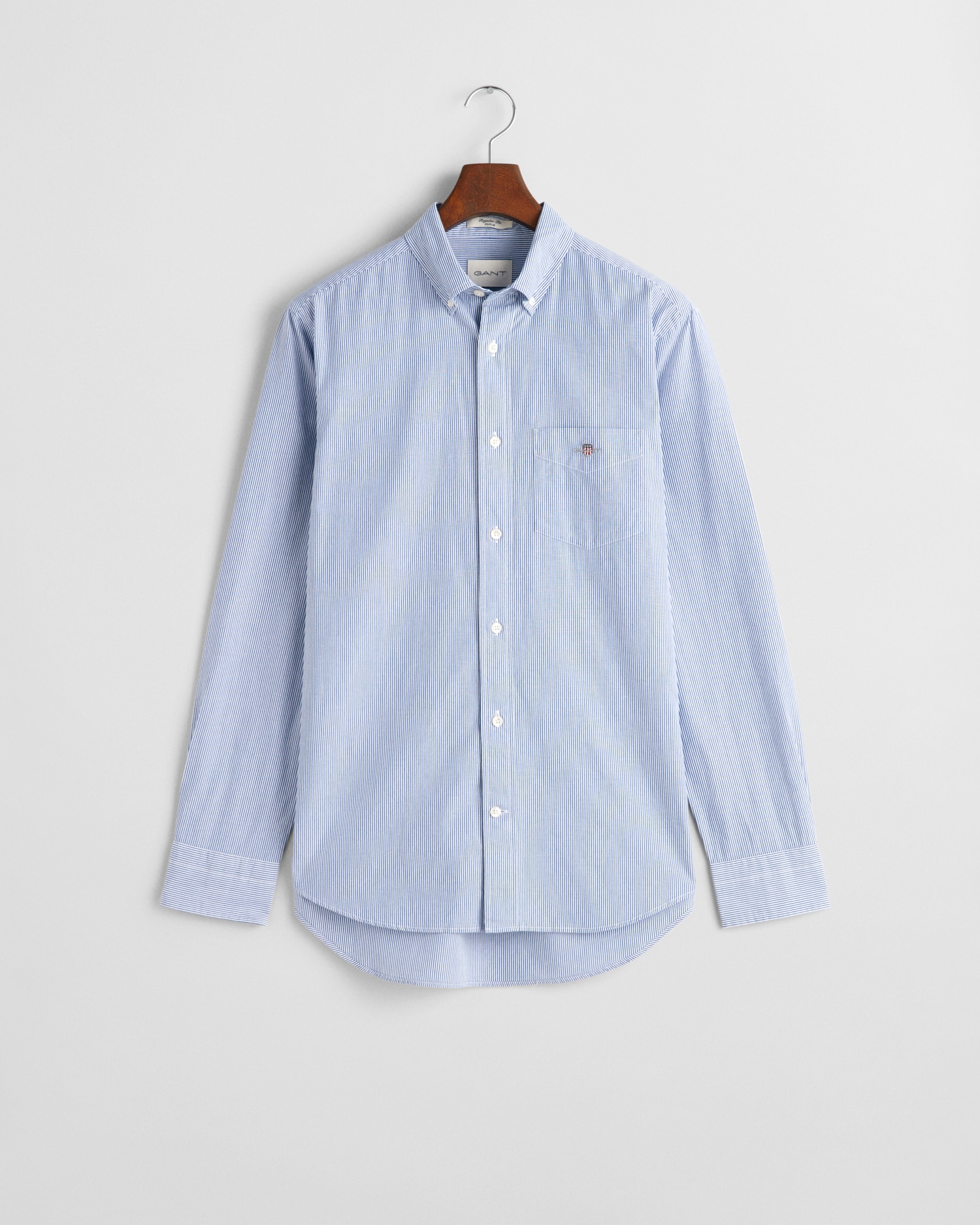 Gant Langarmhemd »REG POPLIN BANKER SHIRT«, Banker Stripe Popeline, leichte Baumwolle