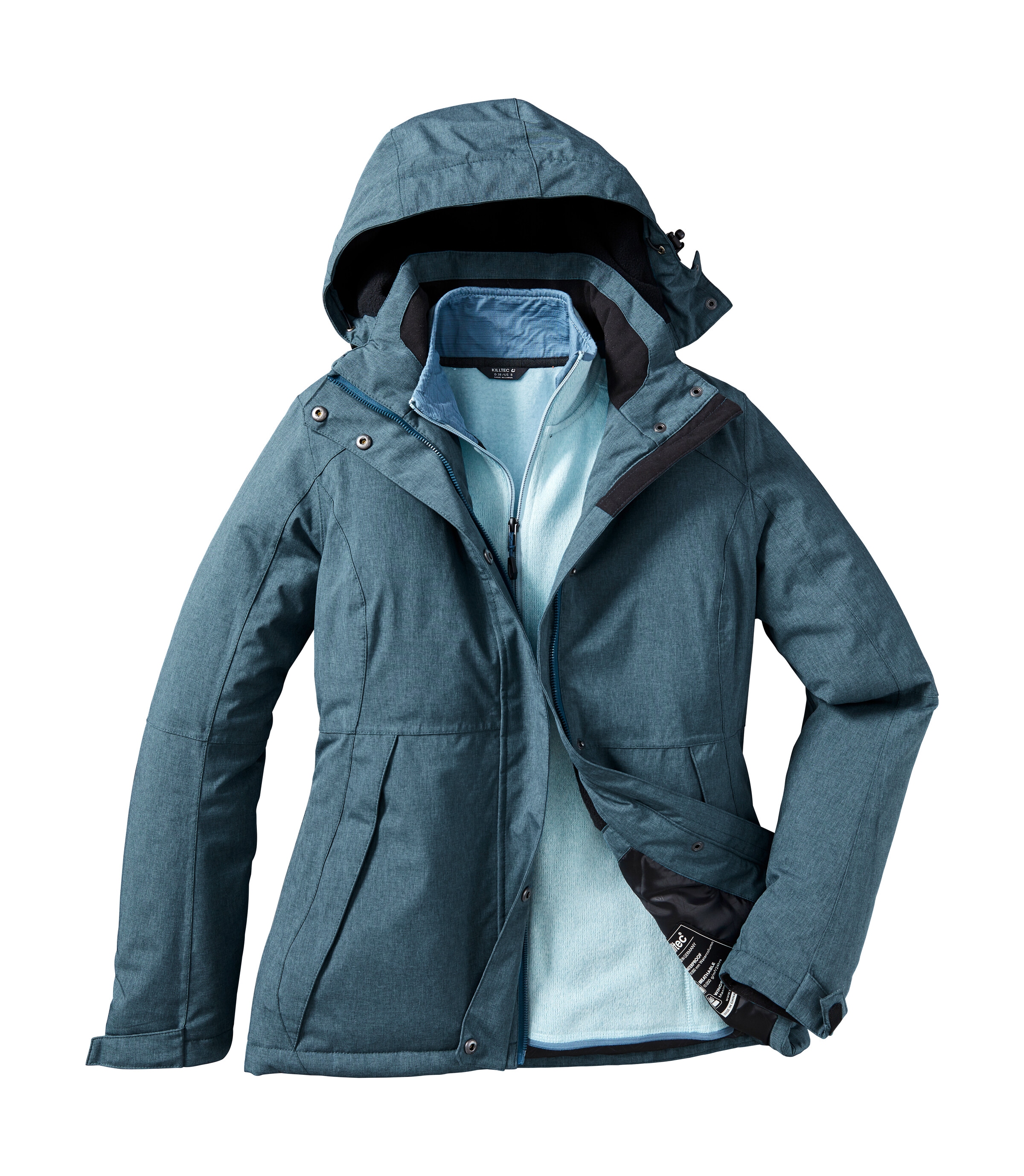 Killtec Outdoorjacke »KOW 37 WMN JCKT«, Wasserdichte Damenjacke mit abnehmbarer Kapuze und verstellbaren Bündchen