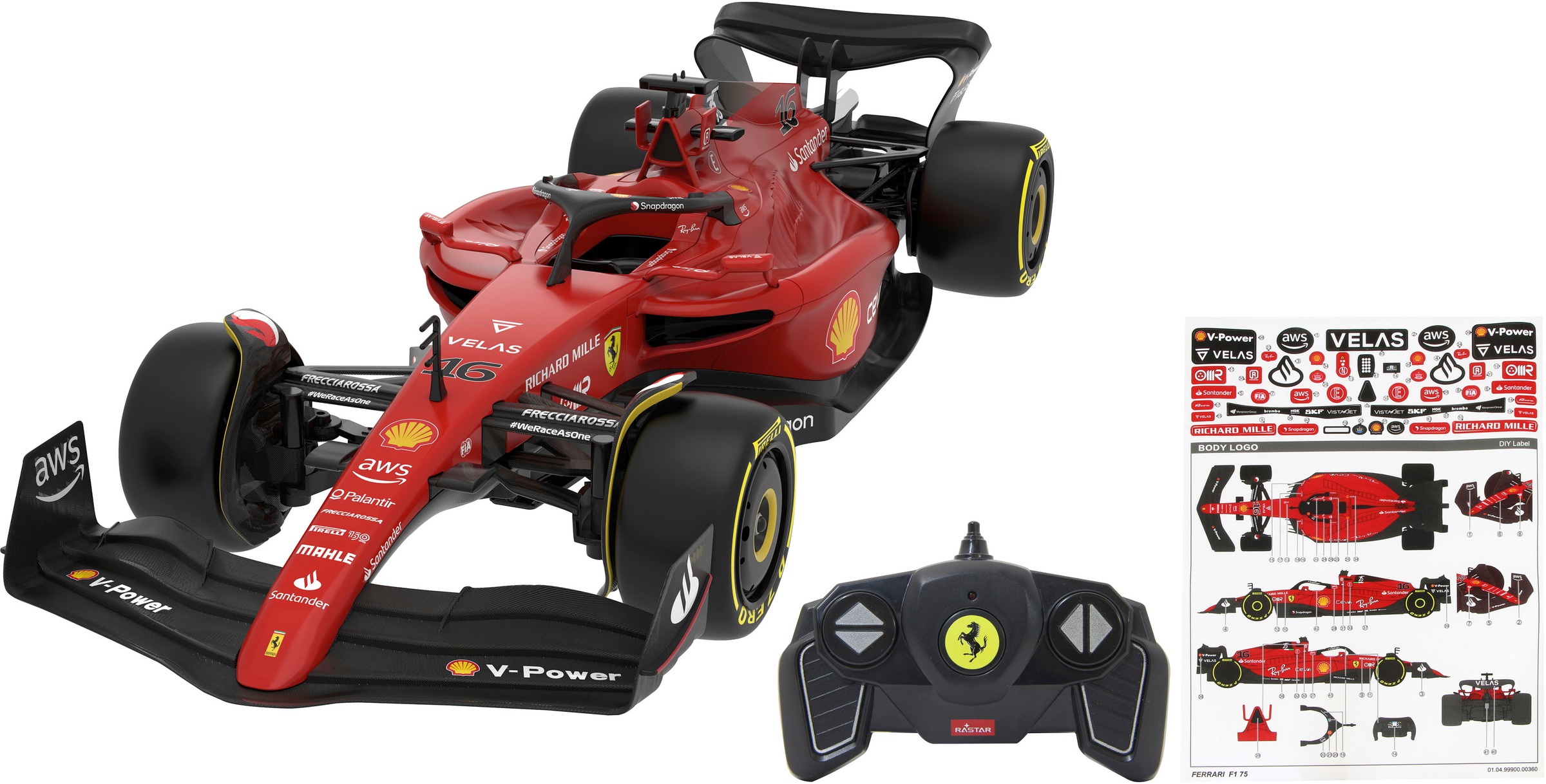 Jamara RC-Auto »Deluxe Cars, Deluxe Cars, Ferrari F1-75 1:18, rot - 2,4 GHz«