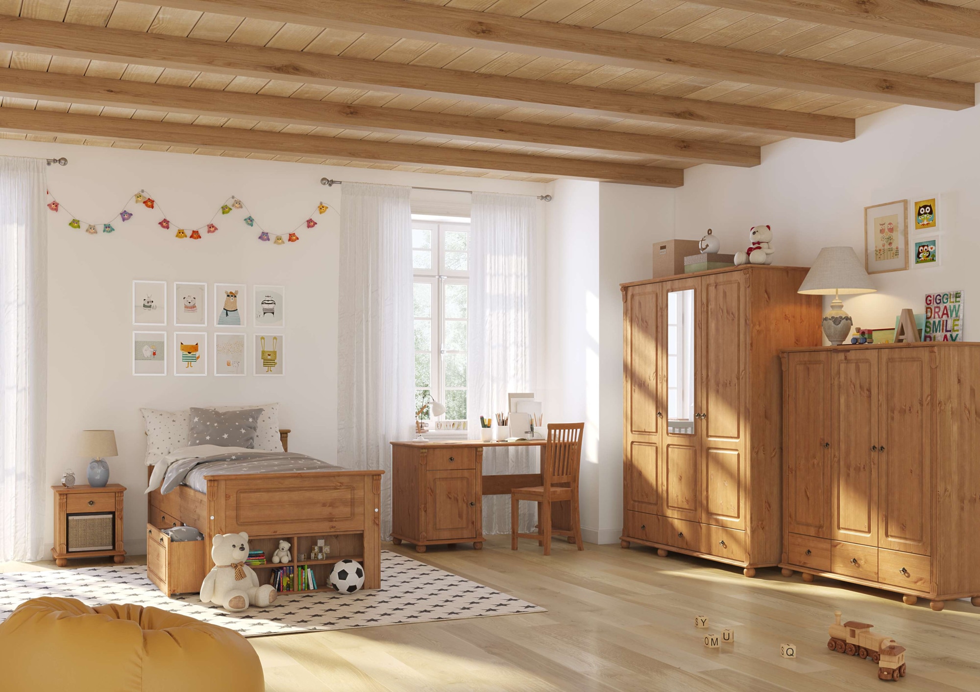 Home affaire Wäscheschrank »Tessin«, (2 Breiten: 90/128 cm H/T ca. 140/38 cm), aus massiver Kiefer, in 2 Breiten, viel Stauraum, FSC zertifiziert