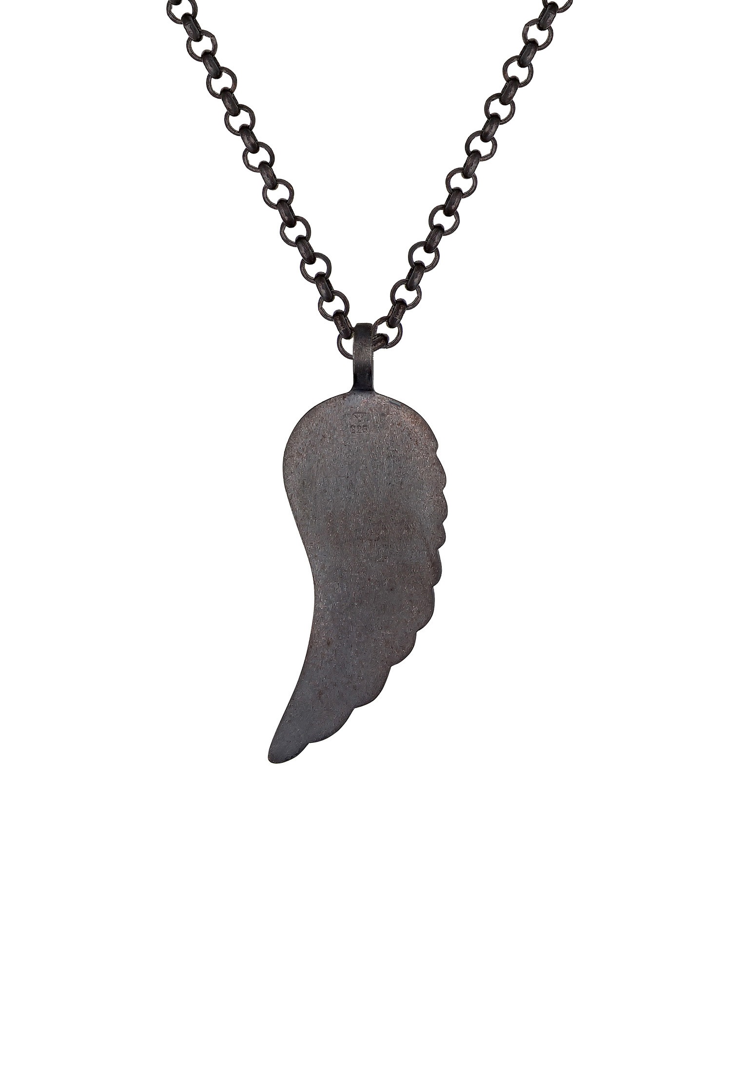 Kuzzoi Kette mit Anhänger »Halskette Flügel Zirkonia Schwarz 925 Sterling Silber«