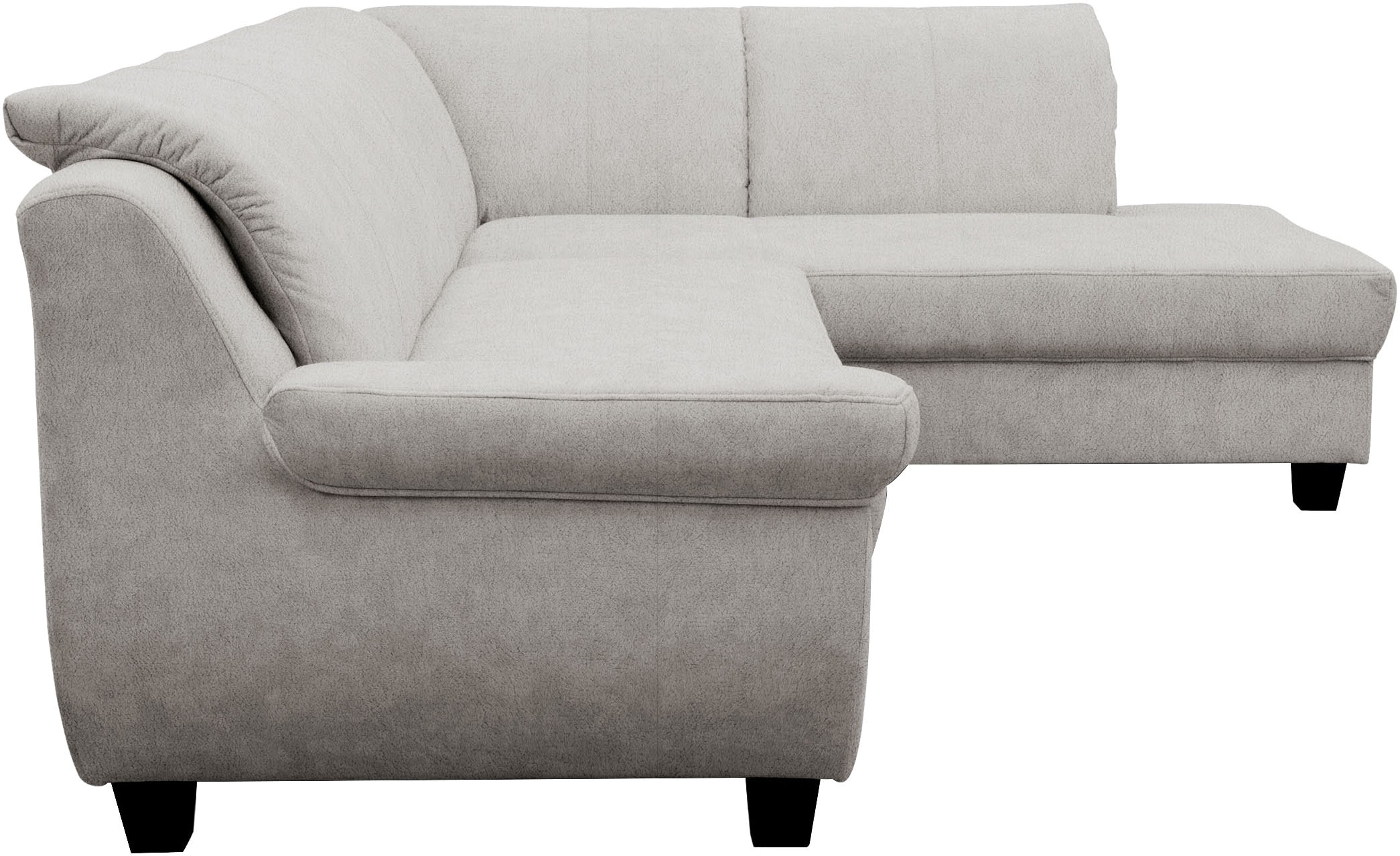 OTTO home Ecksofa »Silkeborg BxT: 254x186 cm, formschönes Sofa mit dunklen Füßen« aus pflegeleichtem, weichem Luxus-Microfaser
