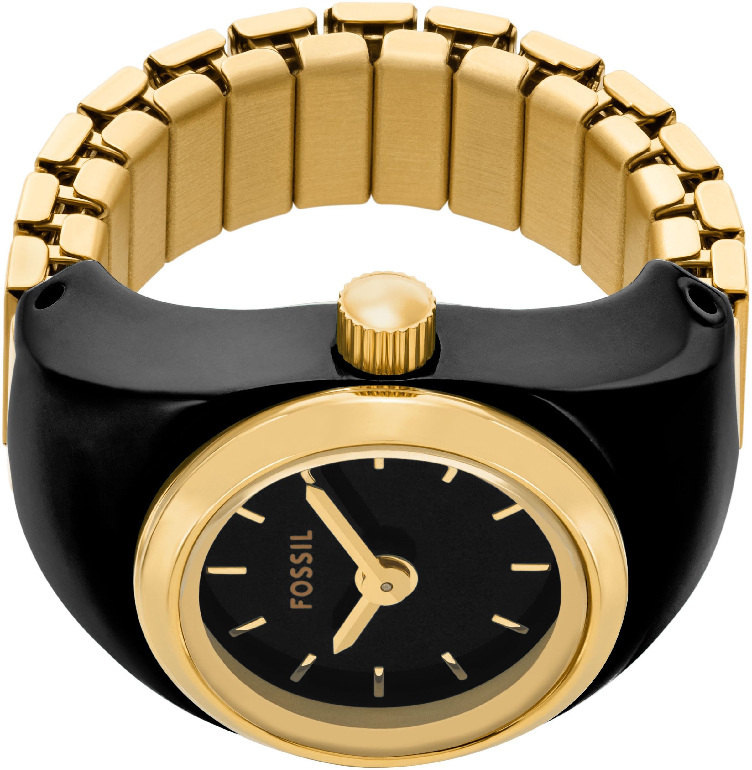 Fossil Uhrenring »WATCH RING«, Quarzuhr, Damenuhr, analog, Flexband, Zugband