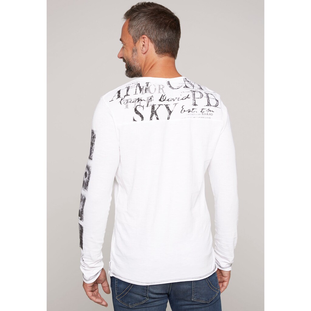 CAMP DAVID Langarmshirt, mit Logodruck