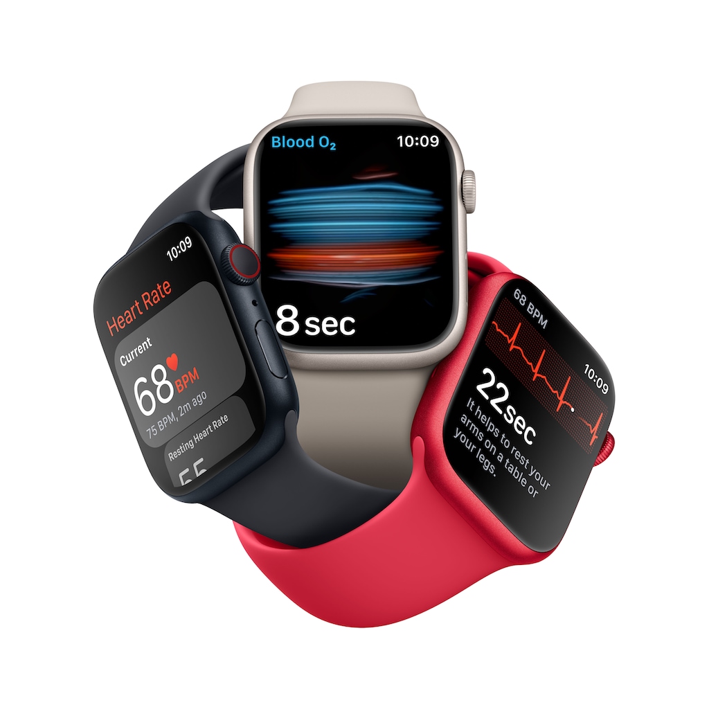 Apple Smartwatch »Series 8, GPS + Cellular, Aluminium-Gehäuse, 41 mm mit Sportarmband«, (Watch OS)
