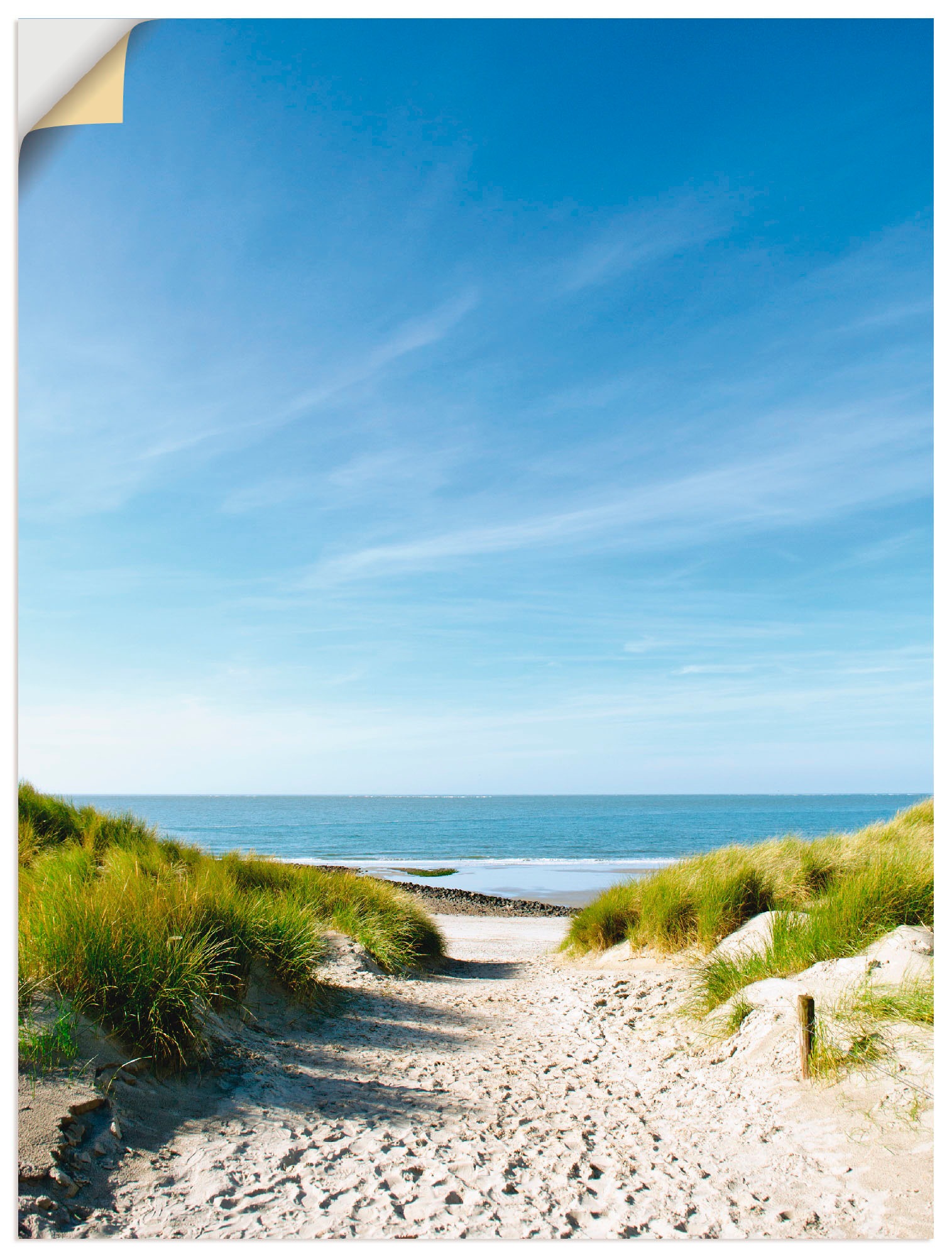 Artland Wandbild »Strand mit Sanddünen und Weg zur See«, Strand, (1 St.),  als Alubild, Leinwandbild, Wandaufkleber oder Poster in versch. Größen  bestellen online bei OTTO