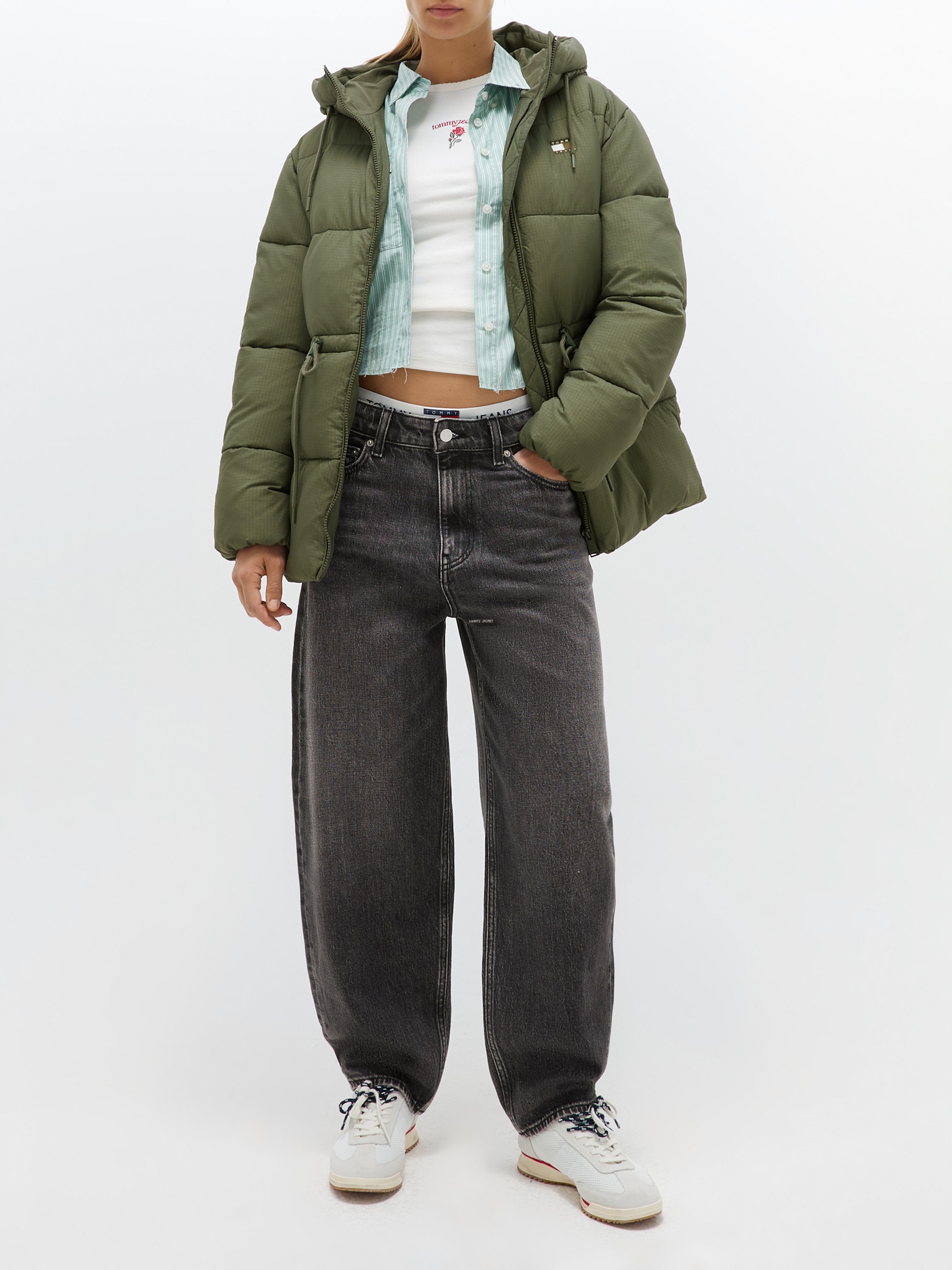 Tommy Jeans Steppjacke »TJW HOODED MIDI PUFFER JACKET« mit Kapuze