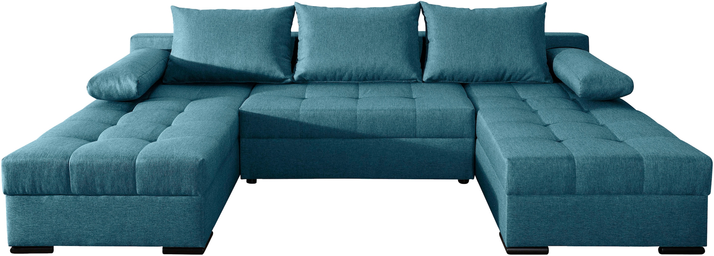 COLLECTION AB Wohnlandschaft »Josy, U-Form, Schlafsofa mit Bettkasten«, (Cord-/Mix), flexible Recamiere, Breite: 269cm, inklusive Rückenkissen