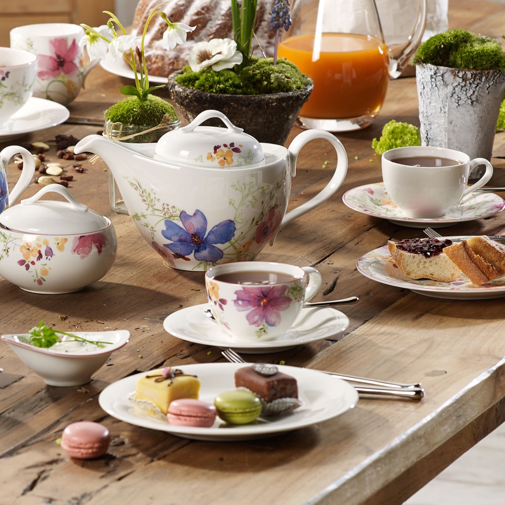 Villeroy & Boch Untertasse »Frühstücksuntertassen Mariefleur Gris Basic ø 19 cm 6er Set bunt«