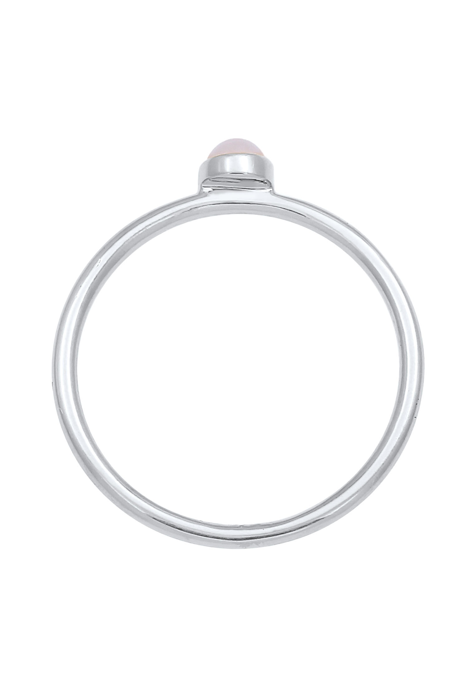 Elli Silberring »Ring Rosenquarz Edelstein Stabelring 925er Silber«