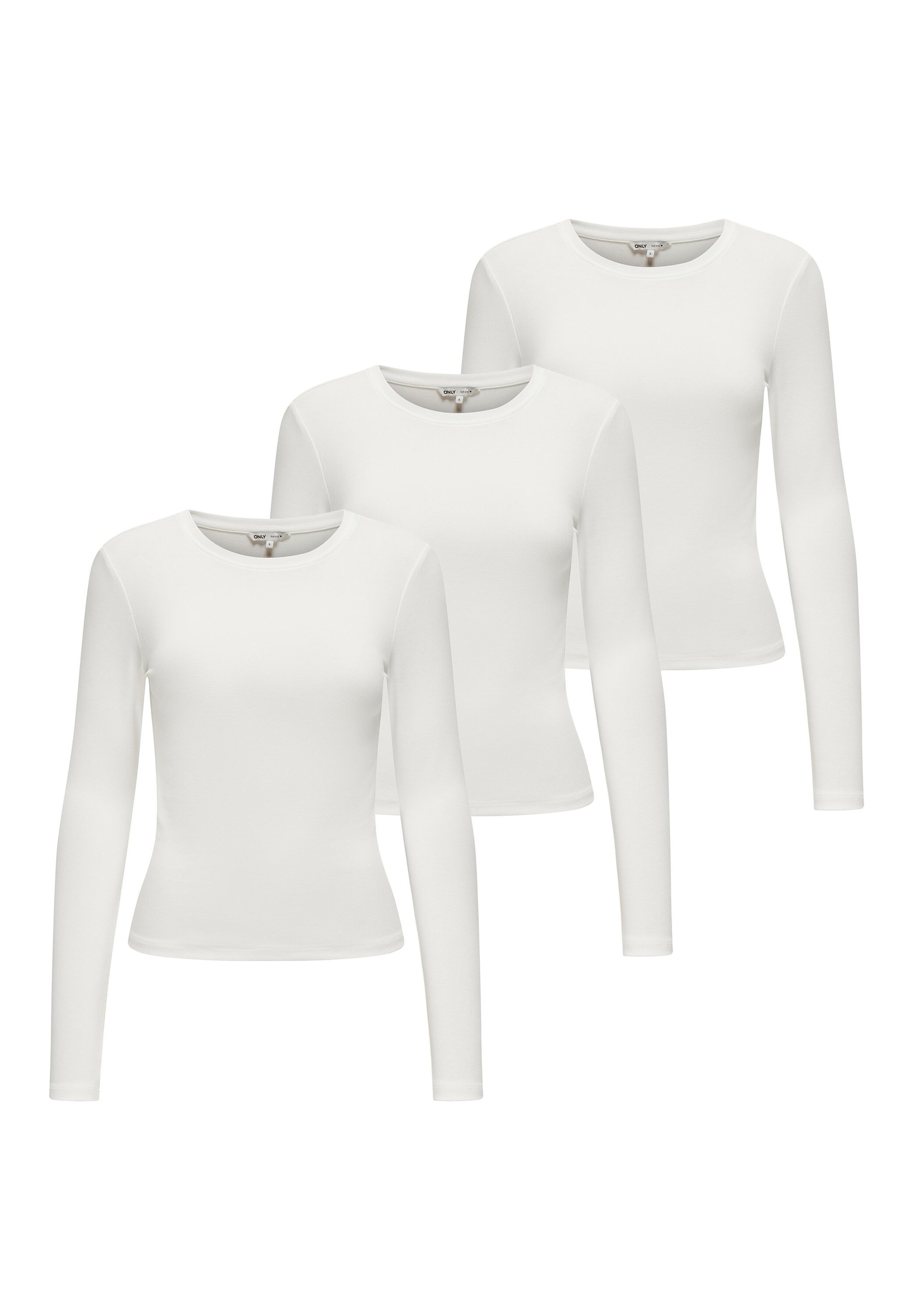 ONLY Longsleeve »Longsleeve ONLRILEY O-NECK TOP 3P 3er Pack«