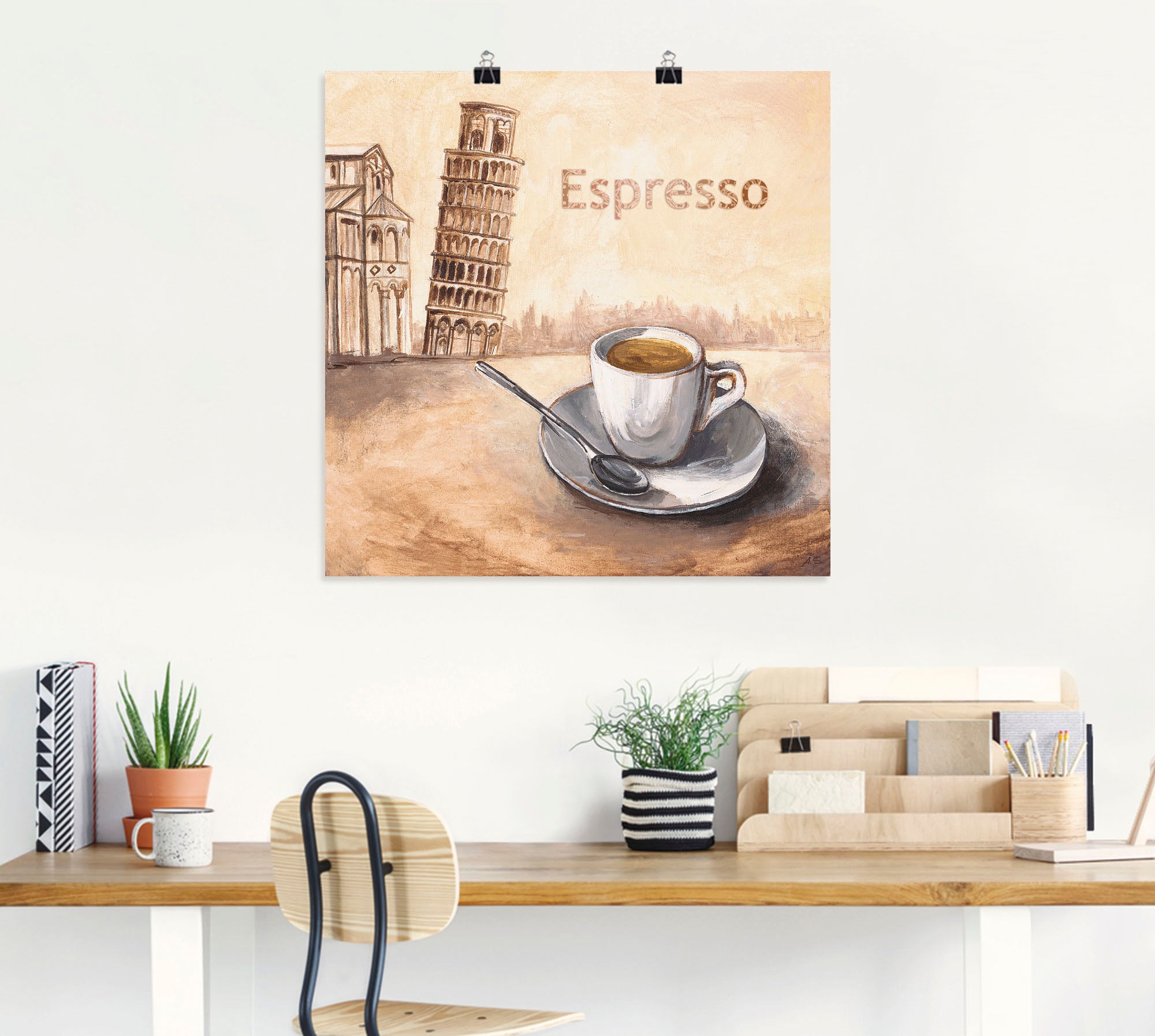 Artland Wandbild »Espresso in Pisa«, Kaffee Bilder, (1 St.), als Leinwandbild, Poster in verschied. Größen