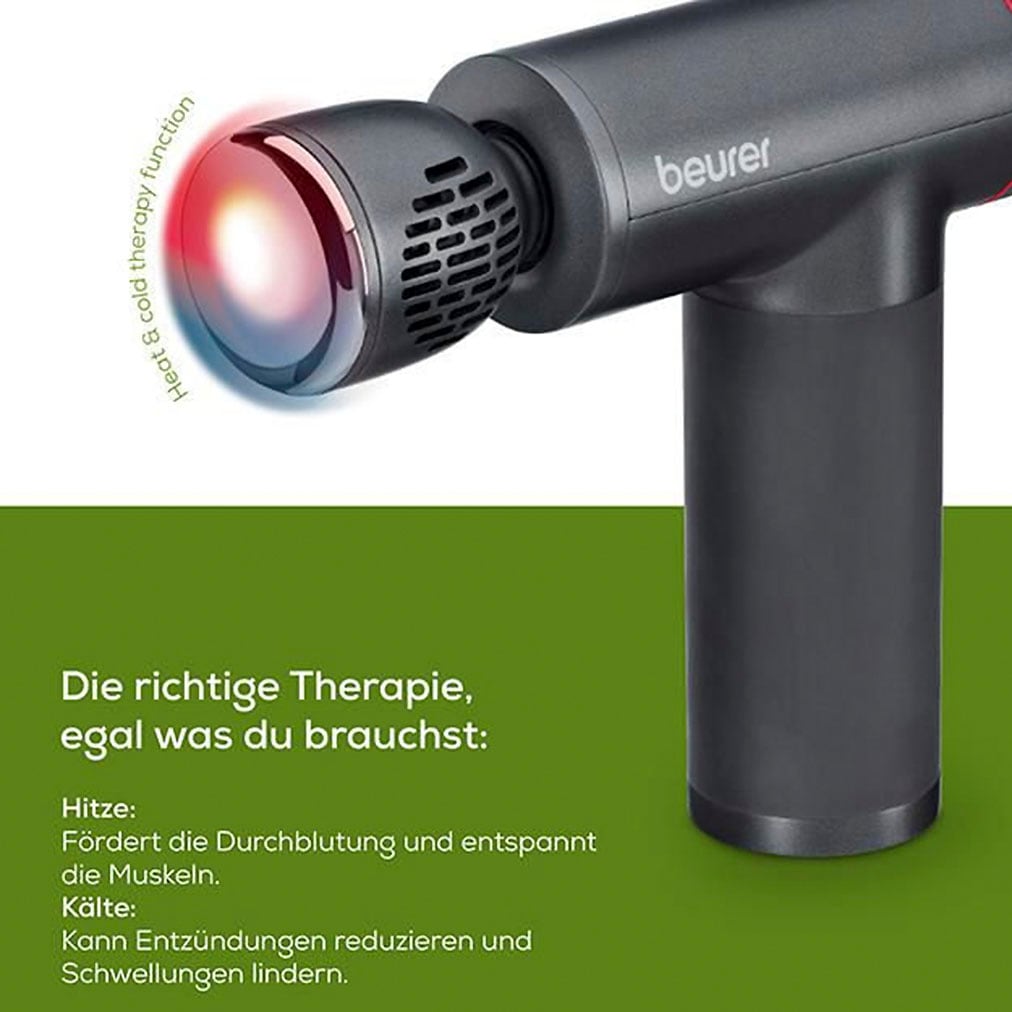 BEURER Massagepistole »MG 195 Hot & Cold, mit Wärme- und Kältefunktion«, Kraftvolle Triggerpunktmassage gegen Verspannungen und Schwellungen